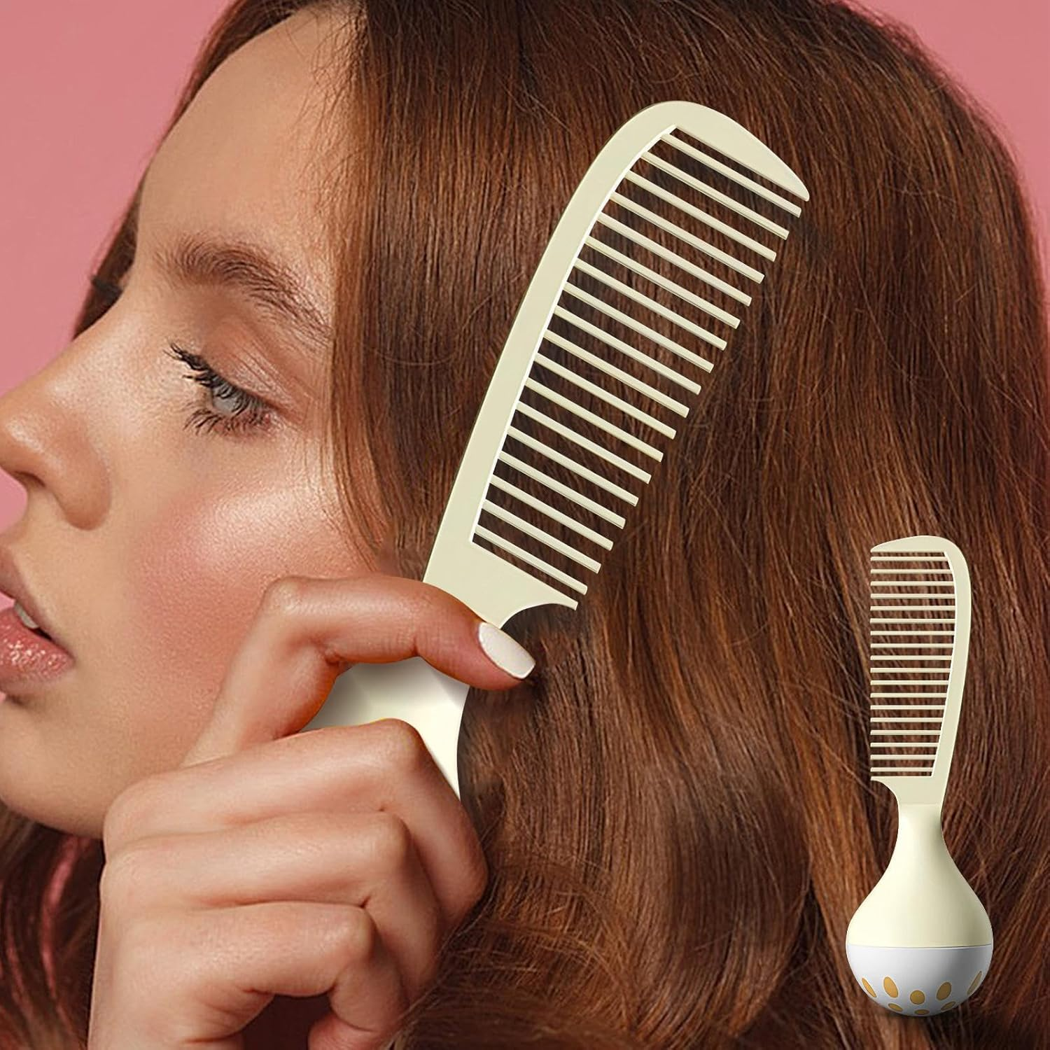 Jiimhte Hair Comb,Self-Standing Hair Comb with Weighted Base | Secure Grip Styling Tool with Comfort Handle for Wife Sister Daughter Friend image number 3