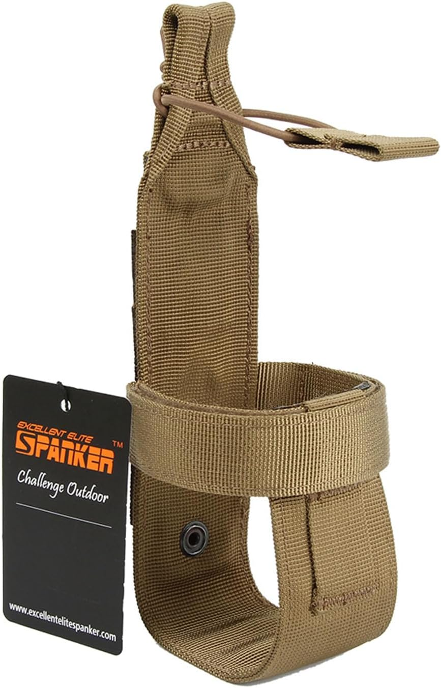 Excellent Elite Spanker Outdoor Tactics Portable Belt Bottle Holder Molle Bottle Carrier for Hunting Walking Running Cycling Hiking Can Adjust the Size