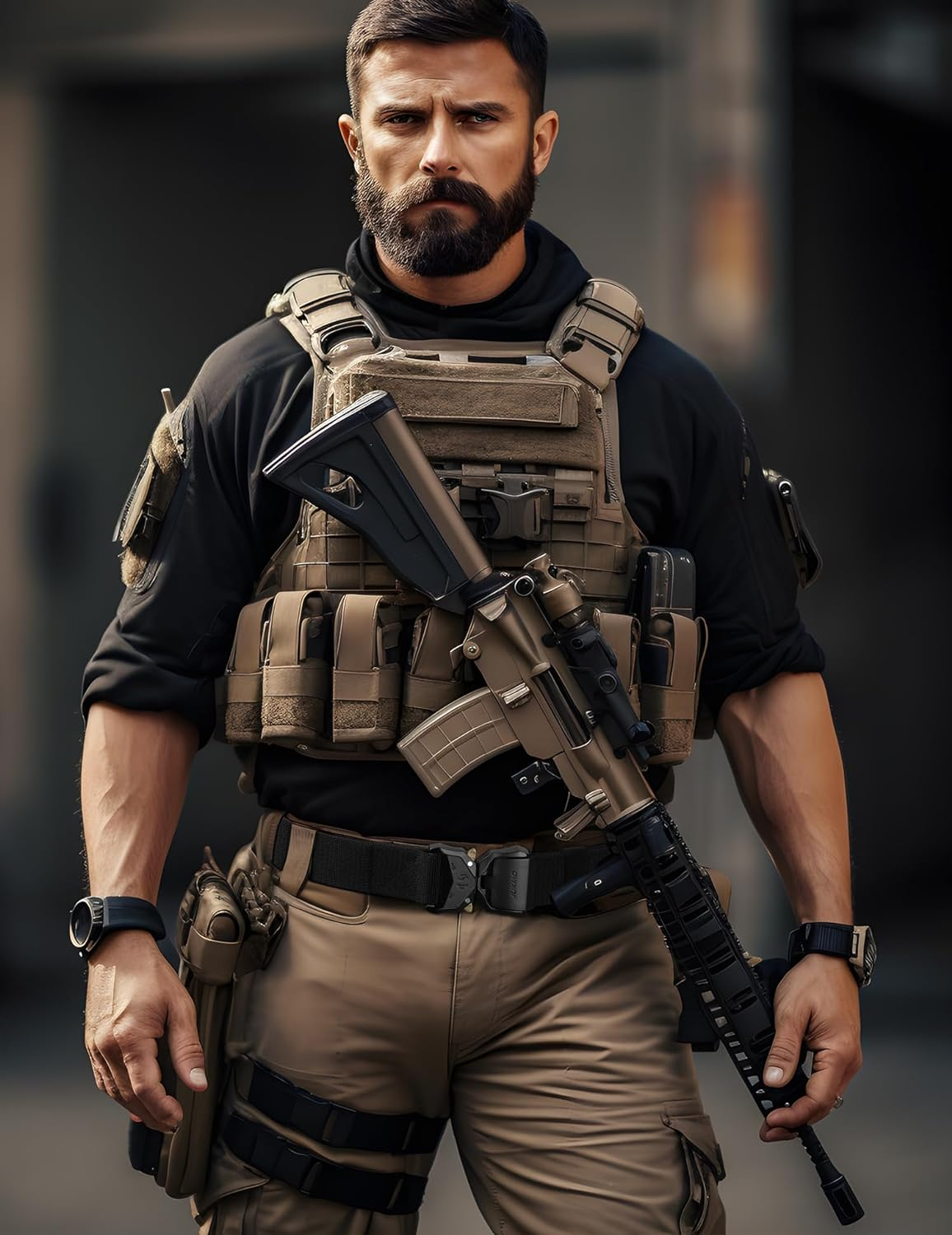 JUKMO Tactical Belt, Military Hiking Rigger 1.5" Nylon Web Work Belt with Heavy Duty Quick Release Buckle image number 6