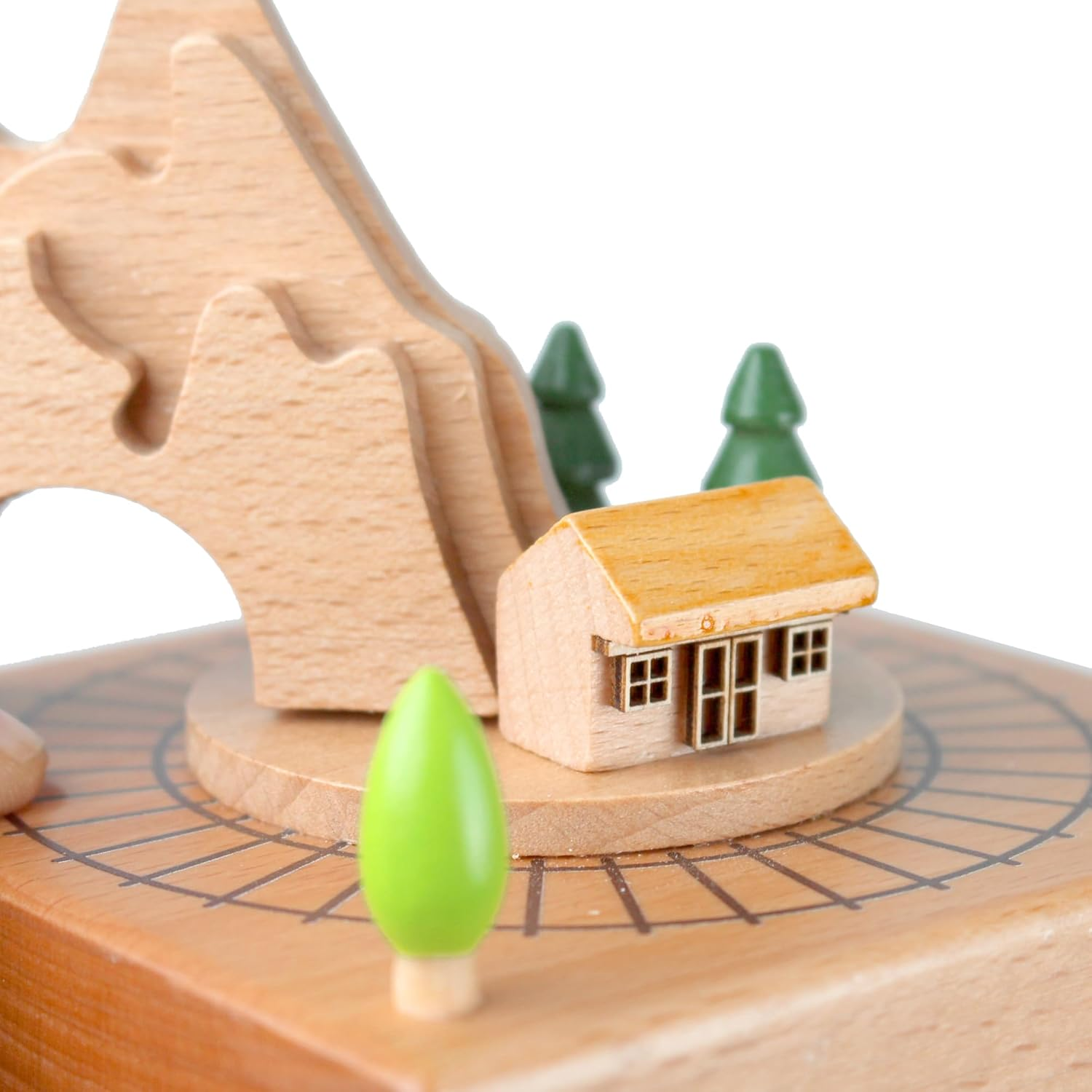 Affezionarsi Music Box. Handcrafted Wooden Moving Musical Box，Small Train with Wagons. Moving Trains around the Mountain. Beechwood Material Comes in a Premium Gift (The Small Train of Alishan) image number 5