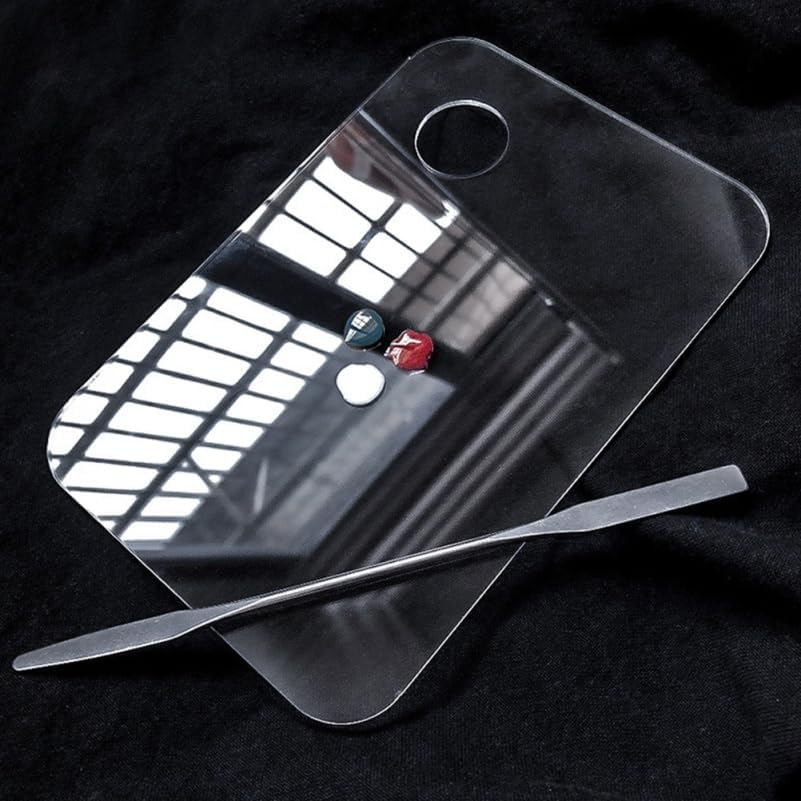 Healvian 4Pcs Makeup Mixing Palette with Spatula Portable Acrylic Makeup Foundation Eyeshadow Tray image number 3