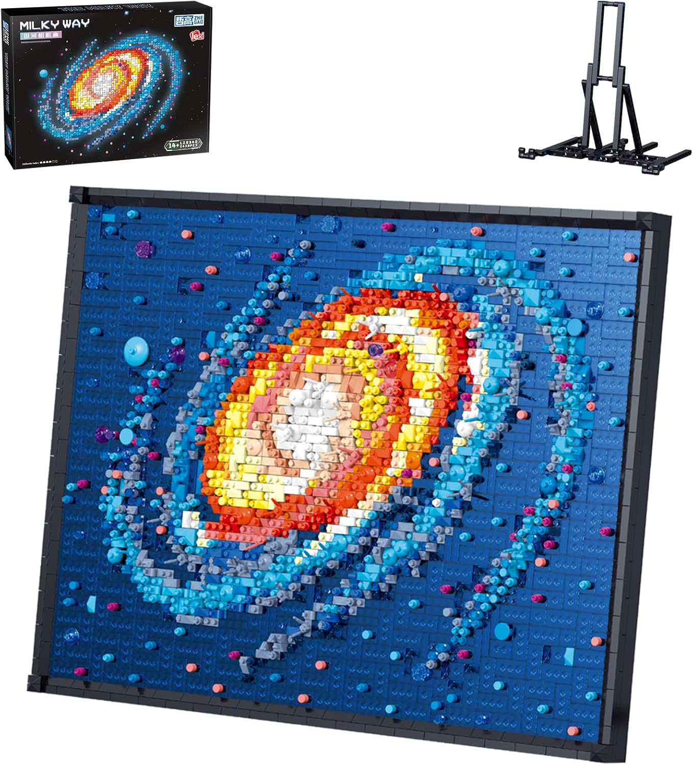 The Milky Way Galaxy Photo Frame Building Block, Mini Bricks Space Deocr DIY Kits, Wall Art Home Office Decor, Astronomy Collection, Gifts for Adult Kids Ages 8+(2438PCS) image number 3