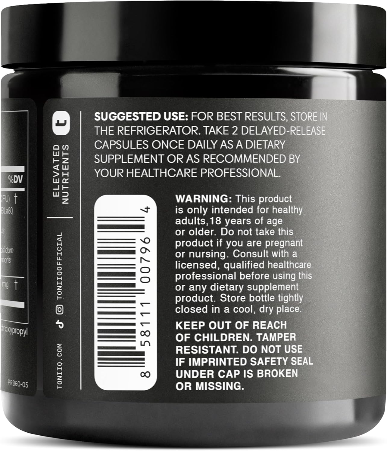 Toniiq Probiotic 200 by - 200 Billion CFU Probiotic Supplement - 30 Verified Probiotics Strains with Prebiotic Enzymes - Fully Shelf Stable Formula - 60 Extended Release Capsules image number 6