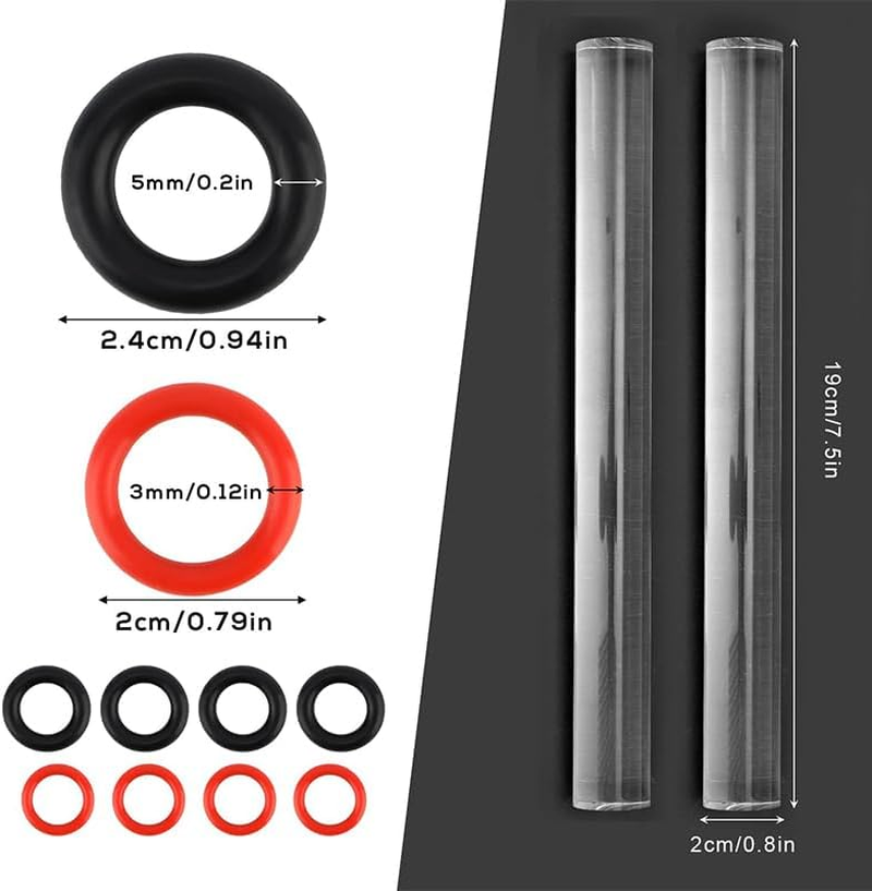 2Pcs Acrylic Clay Rolling Pin with Thickness Rings, Polymer Clay Tools for Art Craft DIY, Clear round Tube Roller & Precision Thickness Rings Kit image number 1