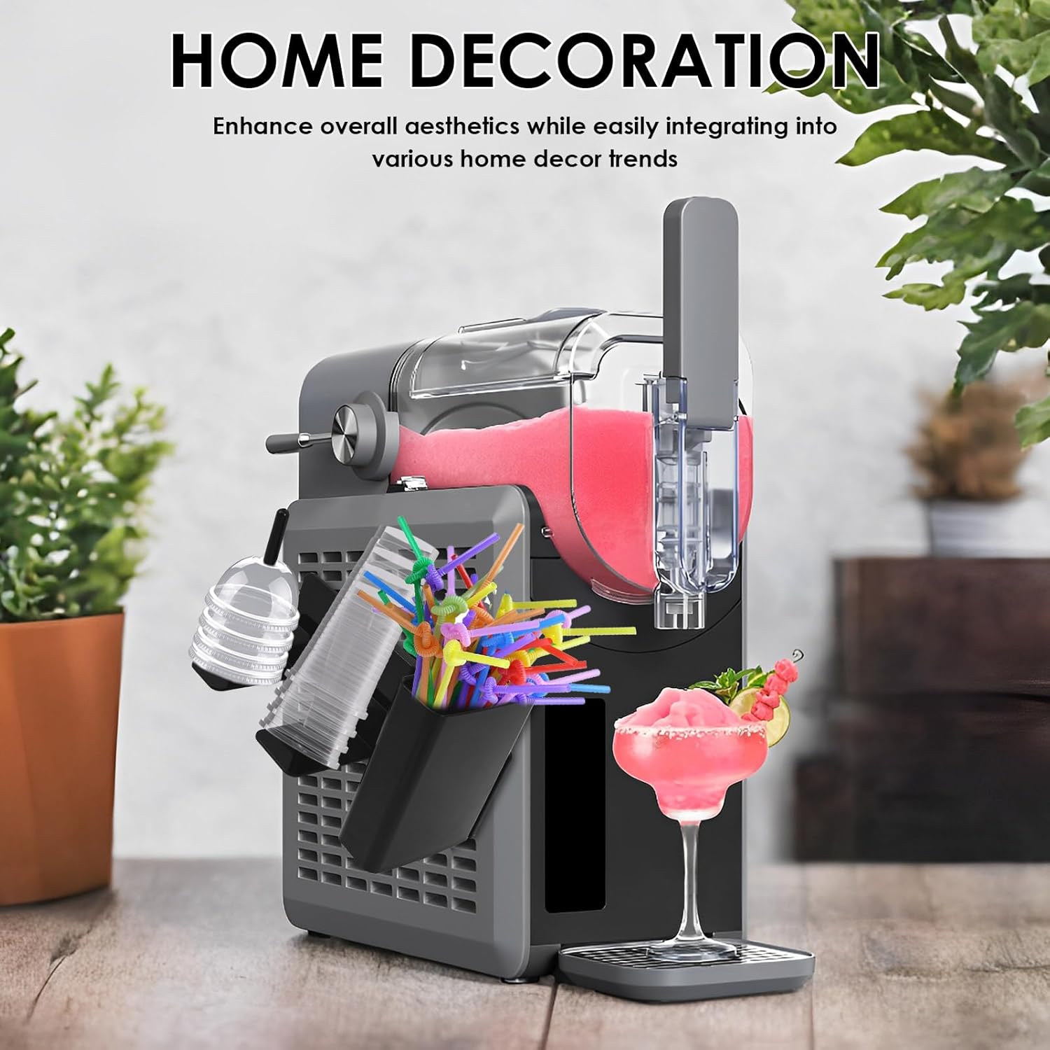 Cup Organizer for Ninja Slushie Machine FS301 & FS300, Plastic Cup Holder Lid Dispenser with 35&deg; Tilting Stand, Space Saving Side Mounted Cup Dispenser Storage Holder for Bar image number 4