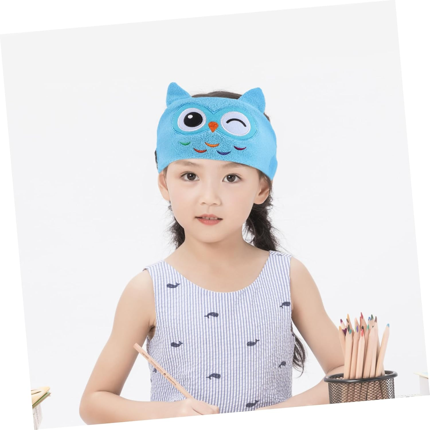 KICHOUSE Kids Music Headband for Safe Volume Control Soft Fleece Earphones for Toddlers for Sleep and Facewash Panda Design image number 1