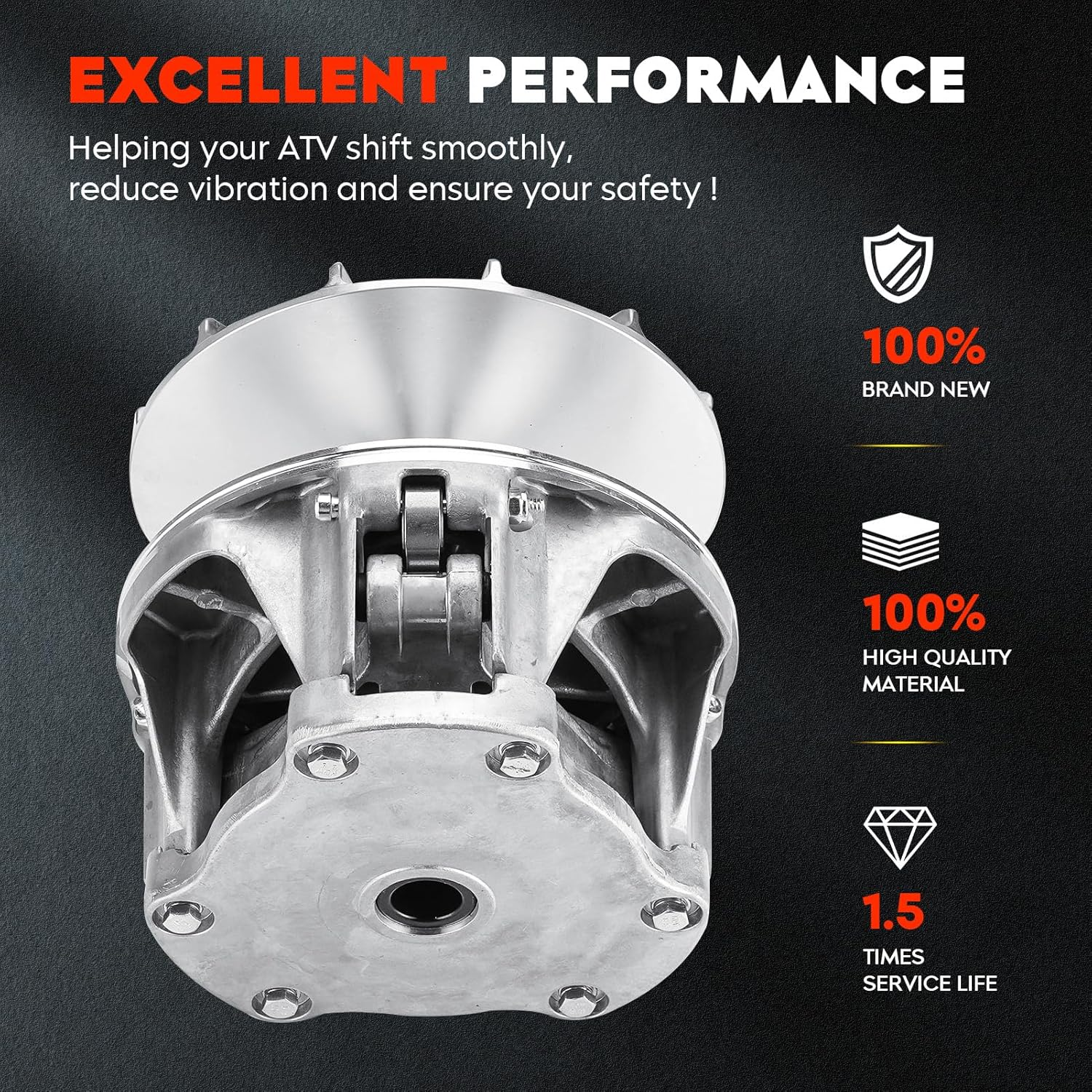 Primary Drive Clutch Fit for Polaris Ranger 500 570 570-4 570-6 Crew Full-Size 2015 2016 2017 2018 2019 2020 2021 2022 2023 1323255 with Spring & Weights image number 4