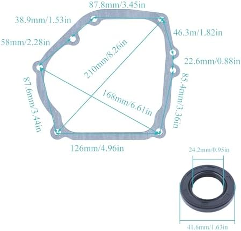 Atunee Cylinder Gasket Crankcase Crankshaft Oil Seal Kit for Honda GX160 GX200 168F 5.5HP 6.5HP image number 5