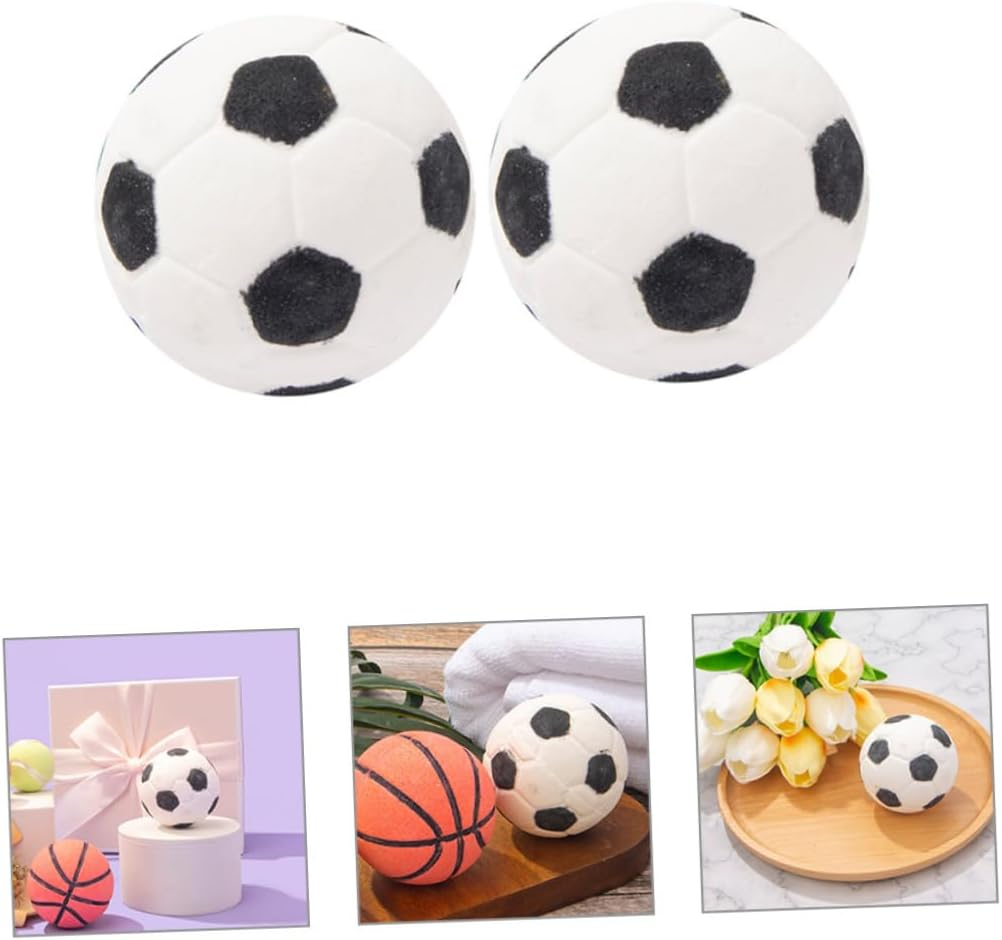 Gatuida 2Pcs Cute Football Shaped Bath Salt Bombs for Rich Foaming Aroma Bathing Experience image number 5