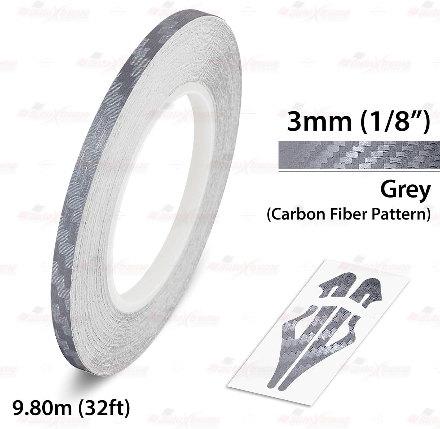 32Ft 9.80M Self-Adhesive Vinyl Pin Stripe Line Decal Sticker Tape - Carbon Fiber Dark Grey, 1/8" | 3Mm, Suitable for Cars, Vans, Motorcycles, Bikes, Models, Tuning & Styling, and Much More image number 5