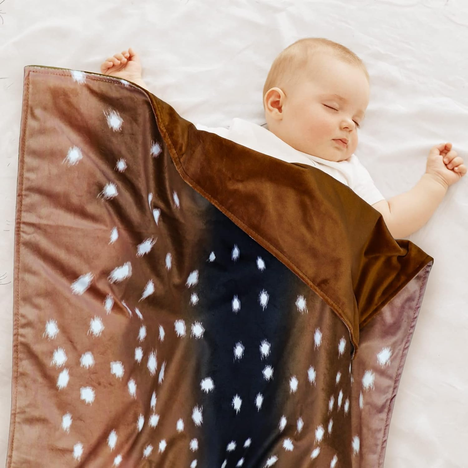 GFU Baby Balnket for Boys and Girls, Swaddle Receiving Plush Blanket, Soft Western Newborn Unisex Sleep Blanket for Infant Toddler and Kids for Crib and Stroller, Deer Skin Print, Hunting Theme image number 3
