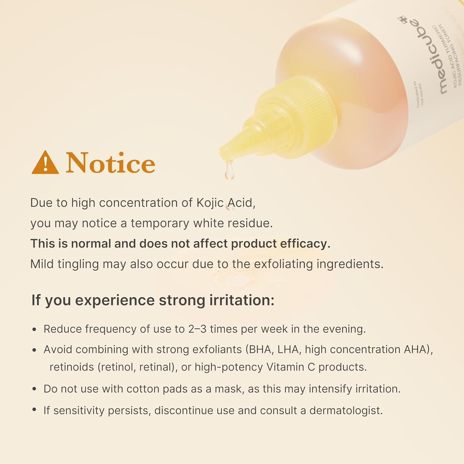 Medicube Turmeric Toner for Face & Body | Lightweight Daily Toner for Exfoliating | Improves Uneven Tone & Texture | Niacinamide, Glycolic Acid for Clear Glass Skin | Korean Skin Care | 250Ml image number 3