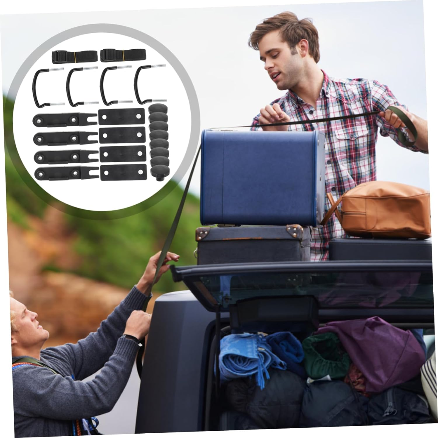 Universal Roof Box Clamps and Roof Rack Clamps Car Mounting Fitting for Cargo Carrier Rack Bolt Accessory Increases Friction for Secure Van and Car Rooftop Cargo Installation image number 3