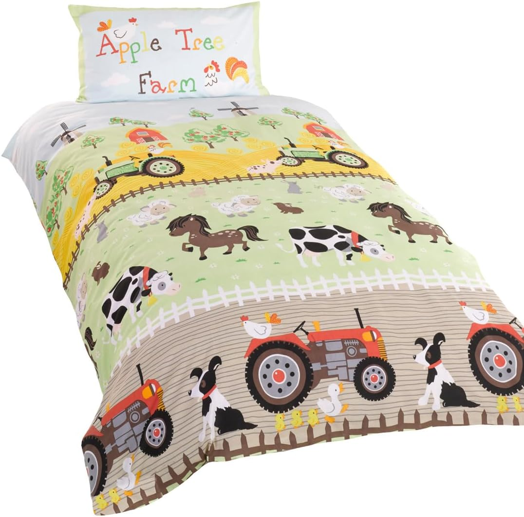 Rapport Apple Tree Farm Duvet, Single, Polyester-Cotton, Multi-Colour image number 4