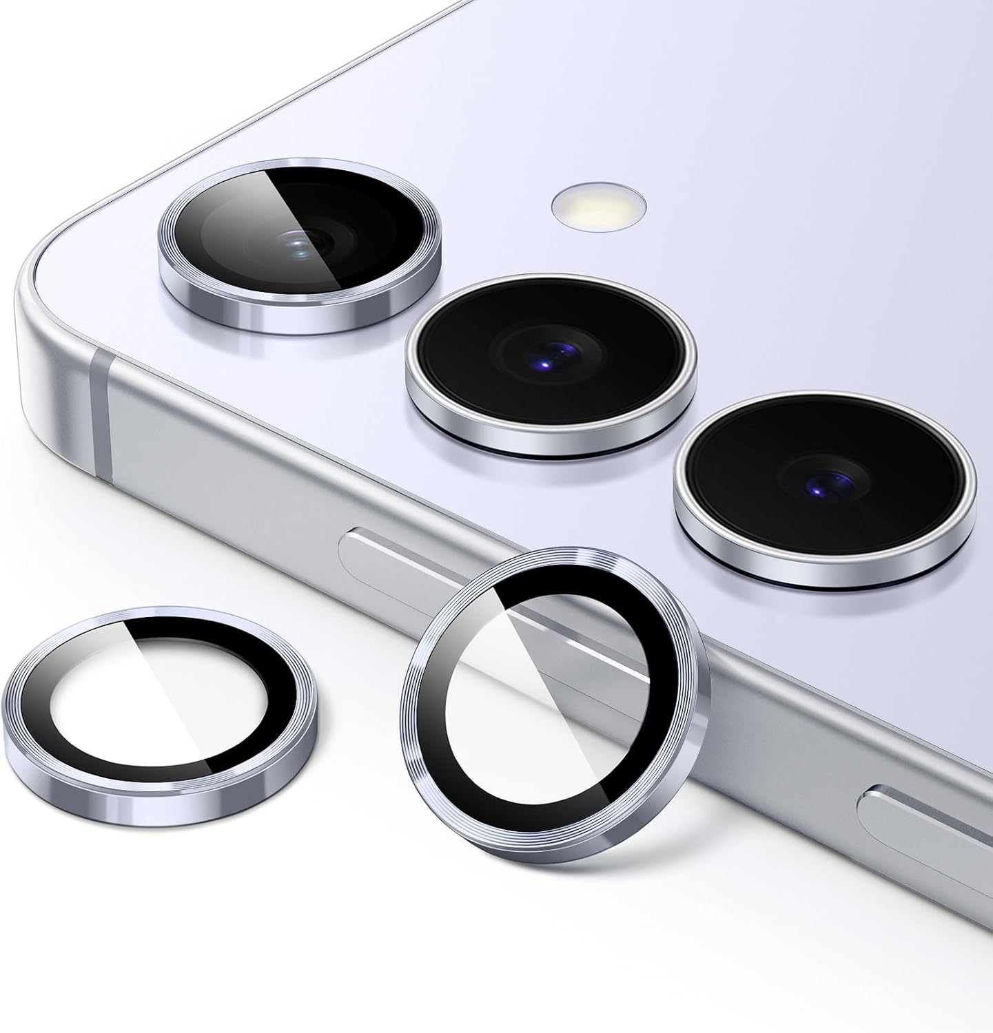 Jetech Camera Lens Protector for Samsung Galaxy S25 FE, 9H Tempered Glass Metal Individual Ring Cover, HD Clear, 1 Set (Black)