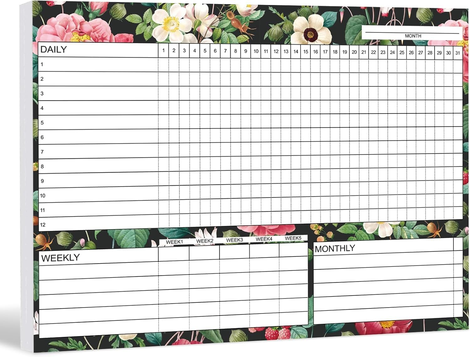 Habit Tracker Calendar Habit Journal, Undated Daily Weekly Monthly Habit Tracker to Boost Productivity, 11.5 * 8 Inches, 50 Sheets 100G Paper,Arrange Activities Schedule