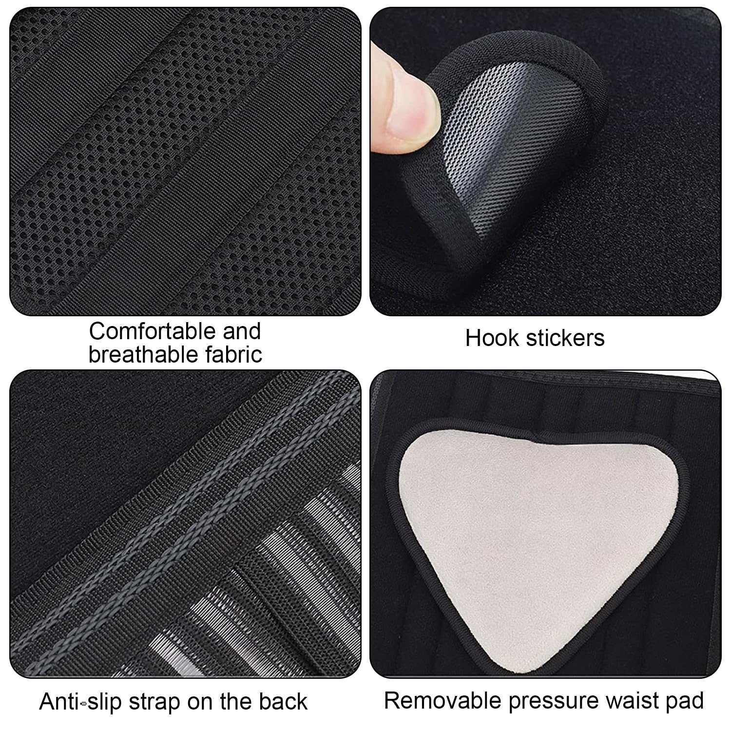 Back Braces for Lower Back Pain Relief with 6 Stays, Breathable Back Support Belt with Lumbar Pad for Men/Women for Work, Anti-Skid Lumbar Support Belt with 16-Hole Mesh for Sciatica (L) image number 4