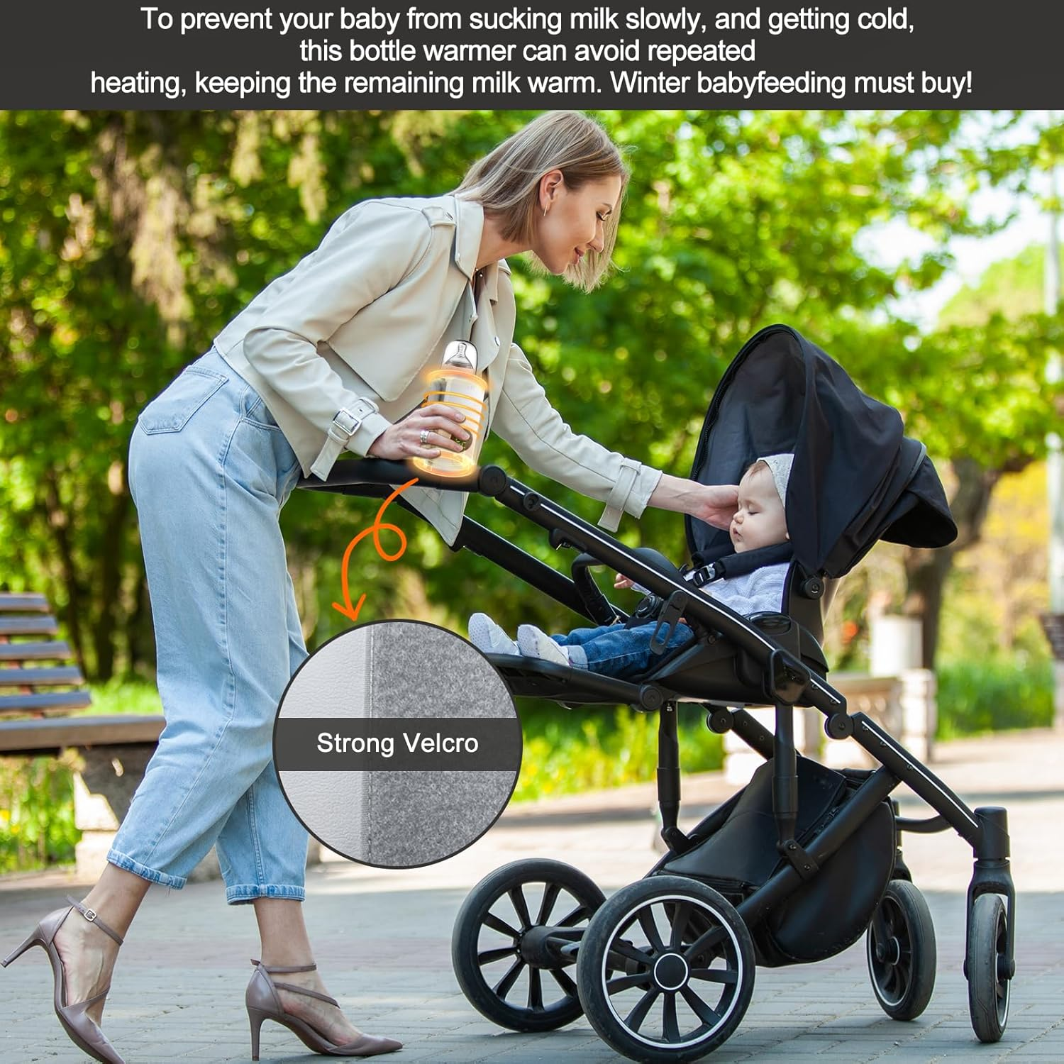 Portable Baby Bottle Warmer for Travel,Fast-Heating & Long-Lasting Warming up to 5H,Precise Temperature Control,Comfortable Baby Feeding on the Go,Waterless Warming Milk