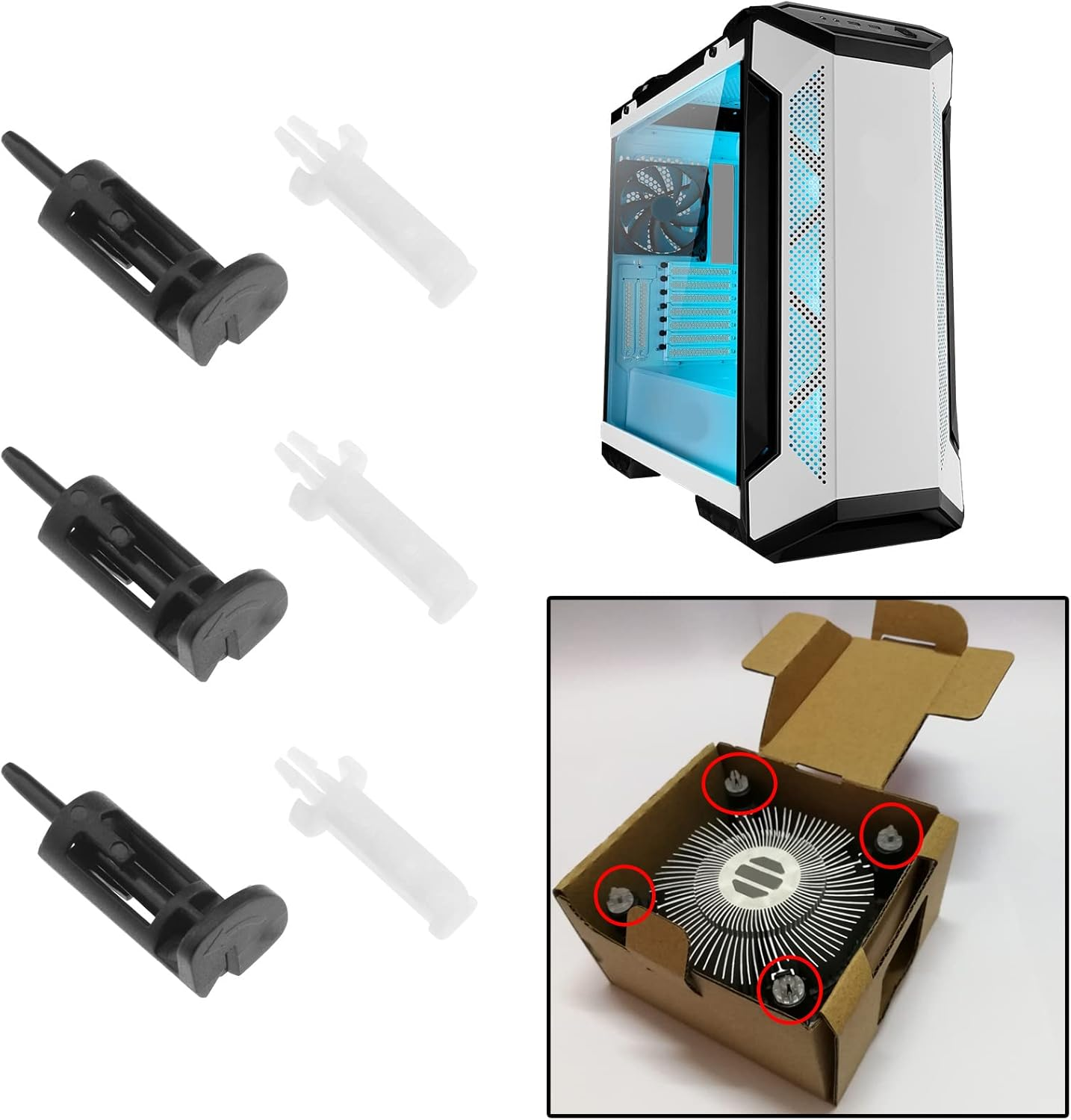 Ecsing 10PCS CPU Heatsink Cooler Fan Mount Pin Plastic Mounting Clip Fastener Compatible with Intel Socket LGA 775 CPU Heatsink Cooler Fan Computer Components image number 4