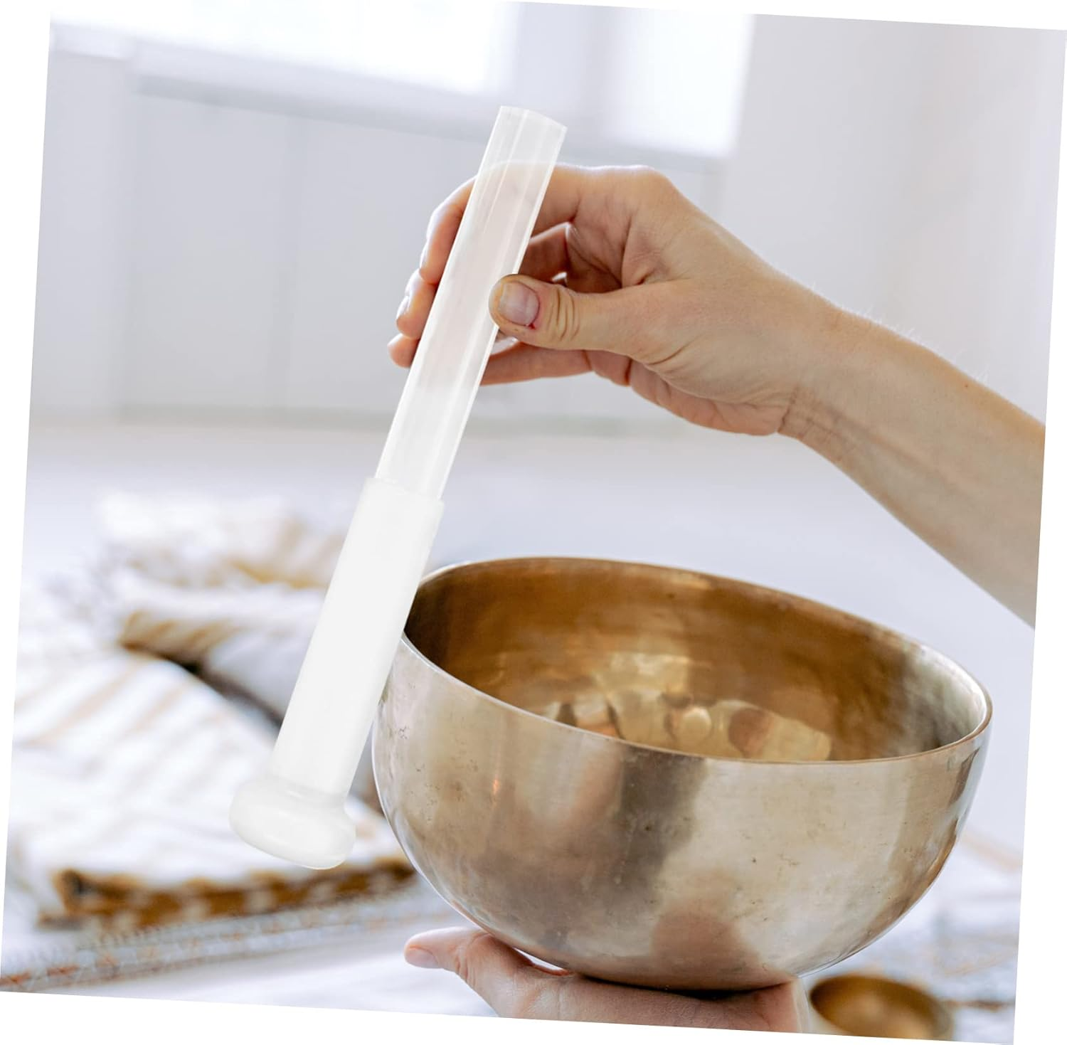 Tibetan Singing Bowl Mallet Acrylic Stick Sound Bowl Accessory for Meditation Yoga Relaxation Buddha image number 1