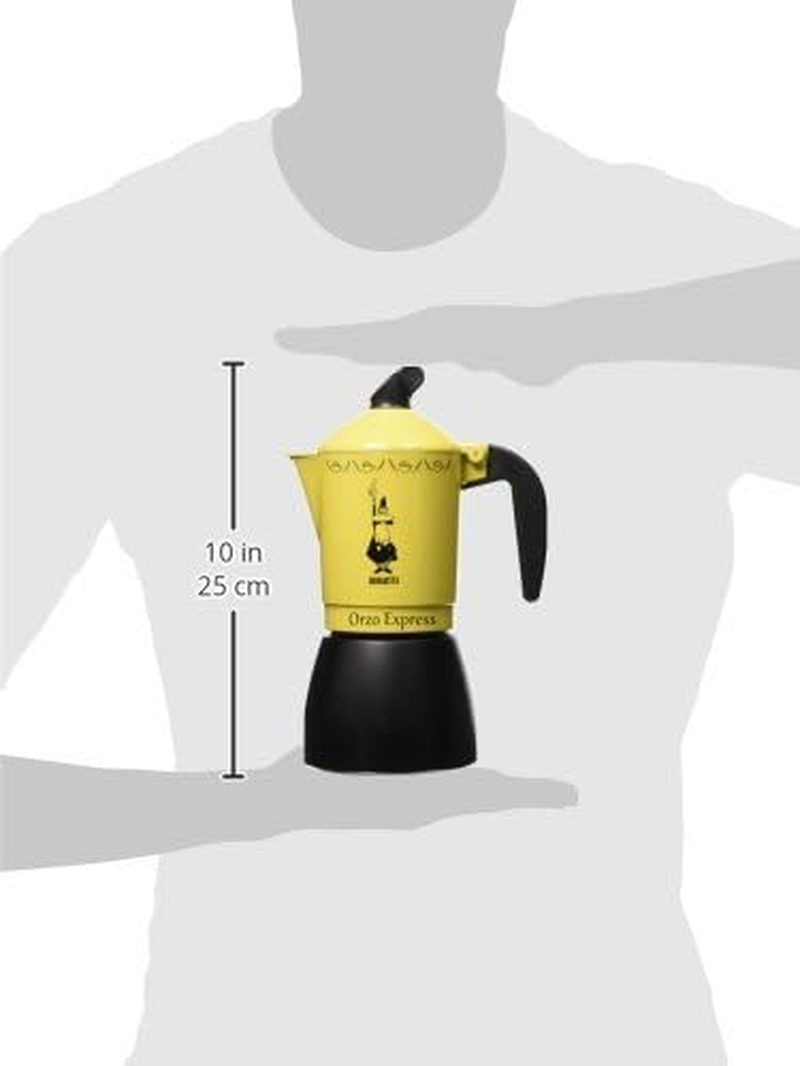 Bialetti Moka Orzo Express Coffee Pot with Horziera, 4 Cup Capacity, Yellow