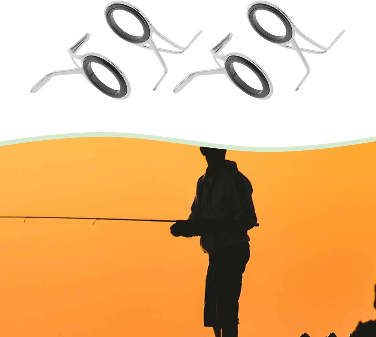 VGOL Set of 14Pcs Fishing Top Rod Rings Repair Kit Long-Distance Fishing Rod Guide (1.8Cm 1.4Cm 1.1Cm 0.8Cm 0.6Cm 0.5Cm 0.5Cm)