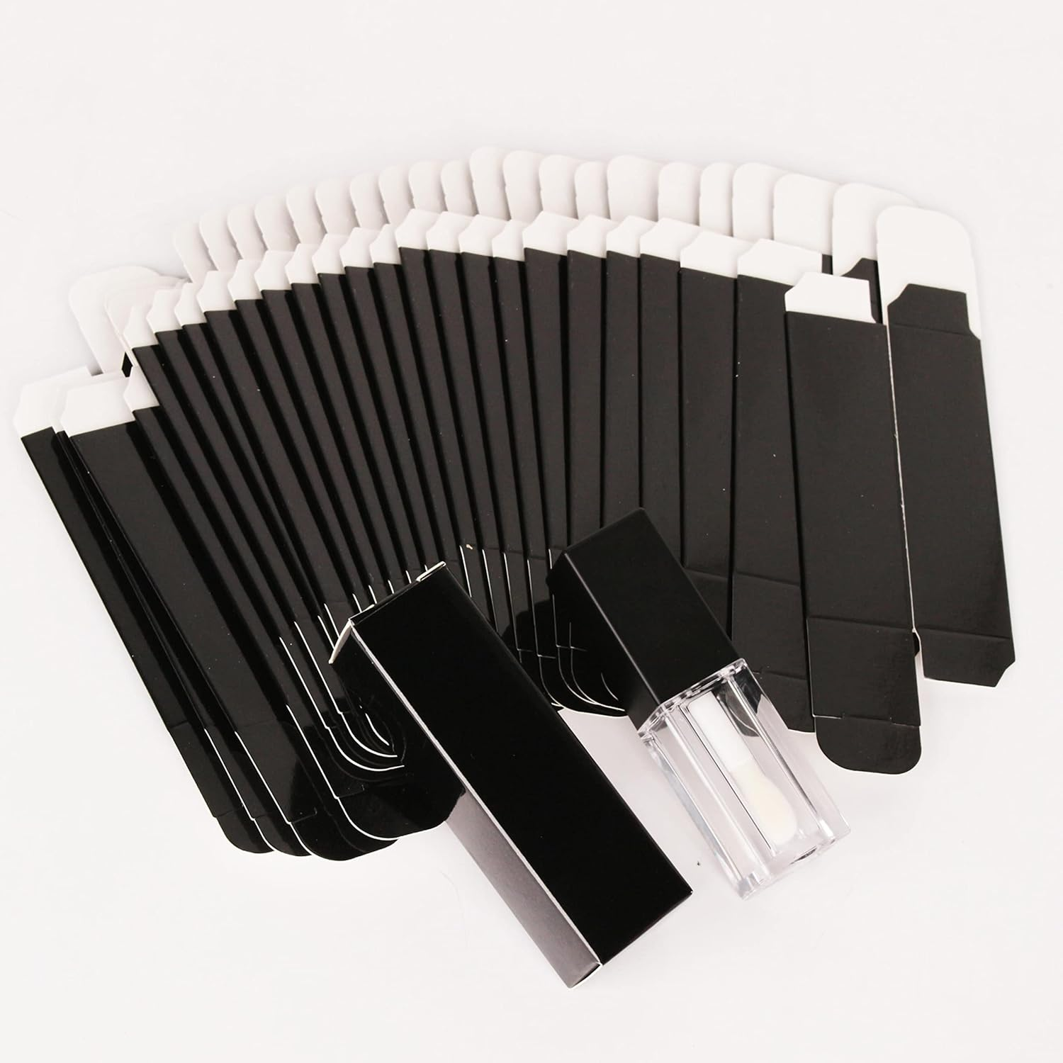 25Pcs 25 * 25 * 86Mm Craft Paper Box for Lip Gloss 350Gms Lipstick Packing Box for Lipgloss Tubes(Pink Paper Box 25Pcs) (Black) - Black image number 5