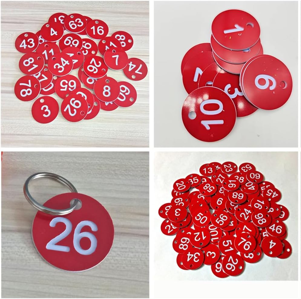 100Pcs round Numberstags,Granmagazz Beehive Label Marker with Hole, round Beehive Label Beekeeping Accessory, Number Plates Key Rings,Numbered Tag Classification Sign for Beekeeping Livestock Farming image number 3