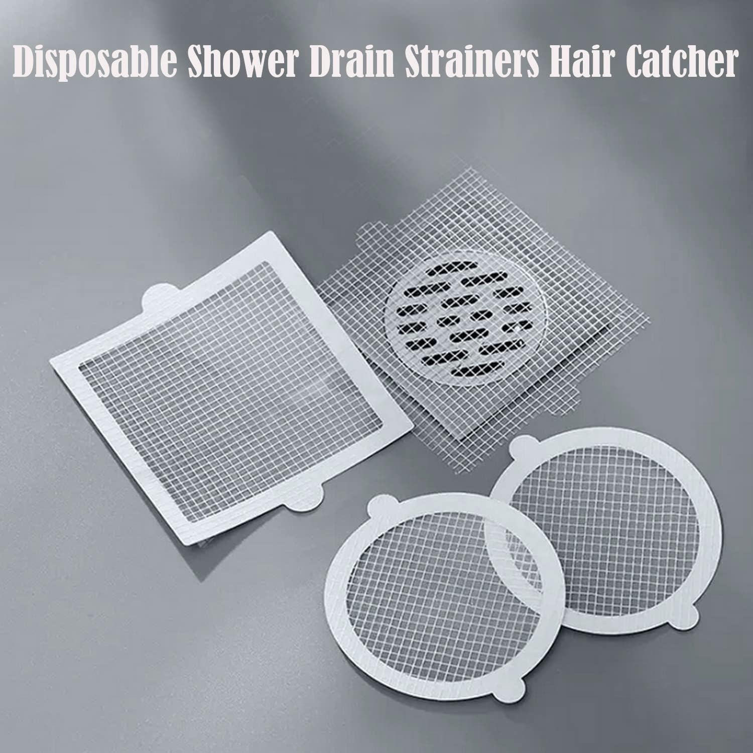 Paifeancodill Disposable Shower Drain Hair Catcher, 30 Pack Mesh Stickers, Drain Filter for Bathtub with Waterproof Adhesion (Square) image number 6