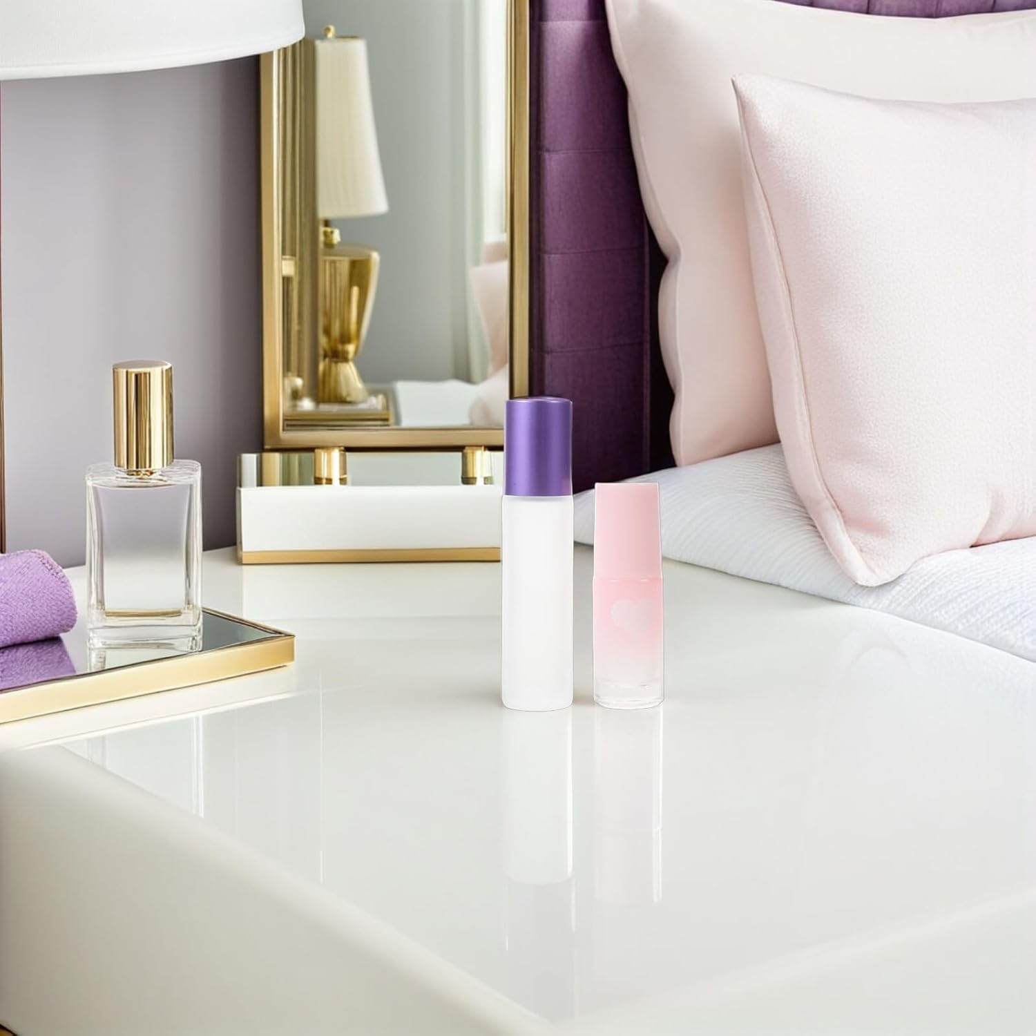 Anneome 6Pcs 5Ml Essential Oil Roller Bottles Set, Refillable Glass Roll-On Perfume Bottles with Leak-Proof Crystal Roller Heads, Travel Aromatherapy Massage Oil Containers image number 3