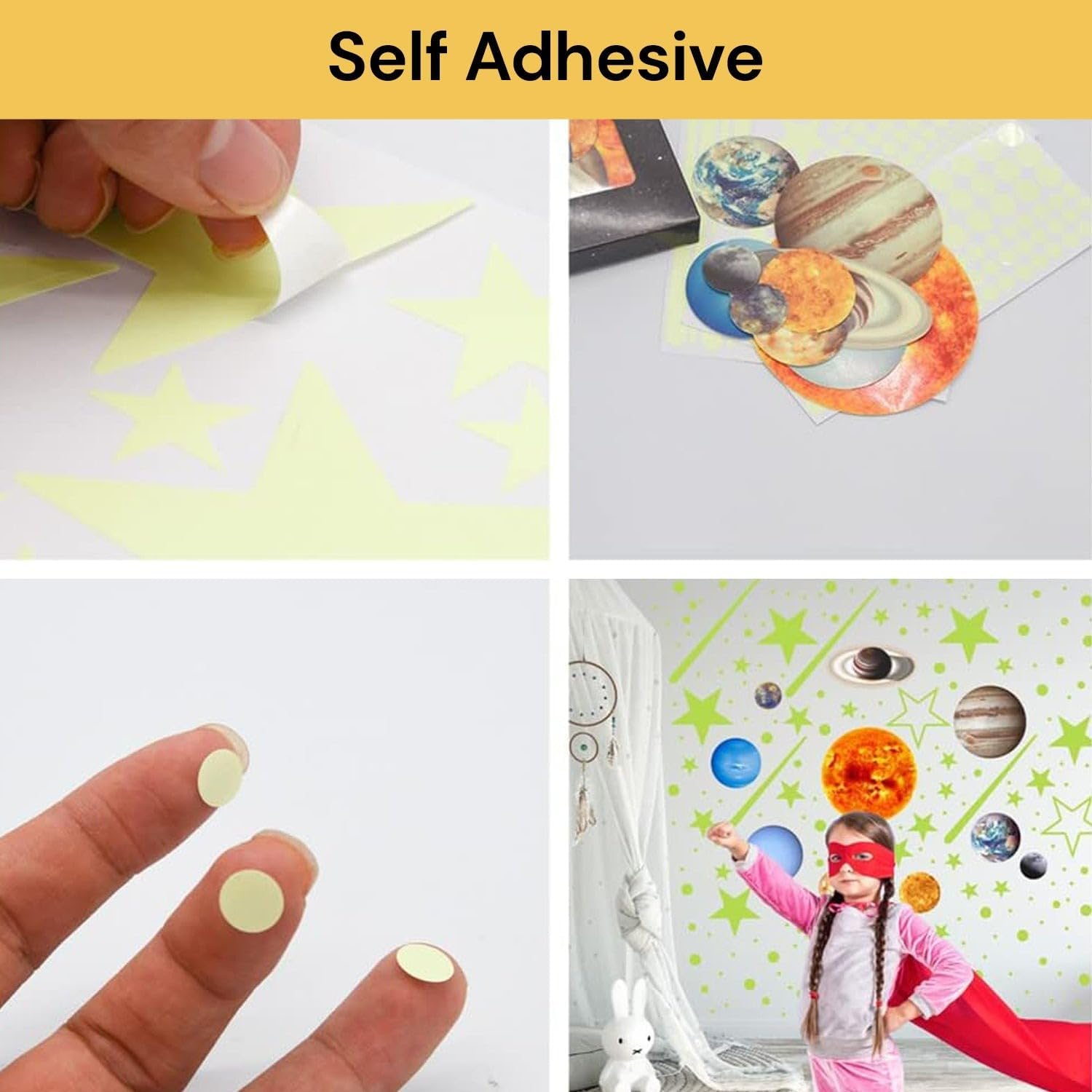 Glow in the Dark Stars for Ceiling 849X Glow in the Dark Moon and Planet Wall Decal Luminous Astronaut Universe Galaxy Space Wall Stickers Outer Space Decal for Kids Boys Girl Bedroom