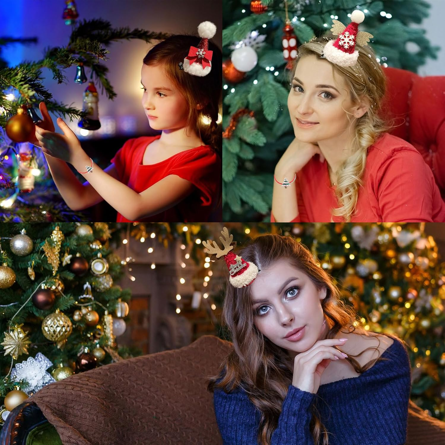 Christmas Girls Hair Accessories Set of 5 image number 3