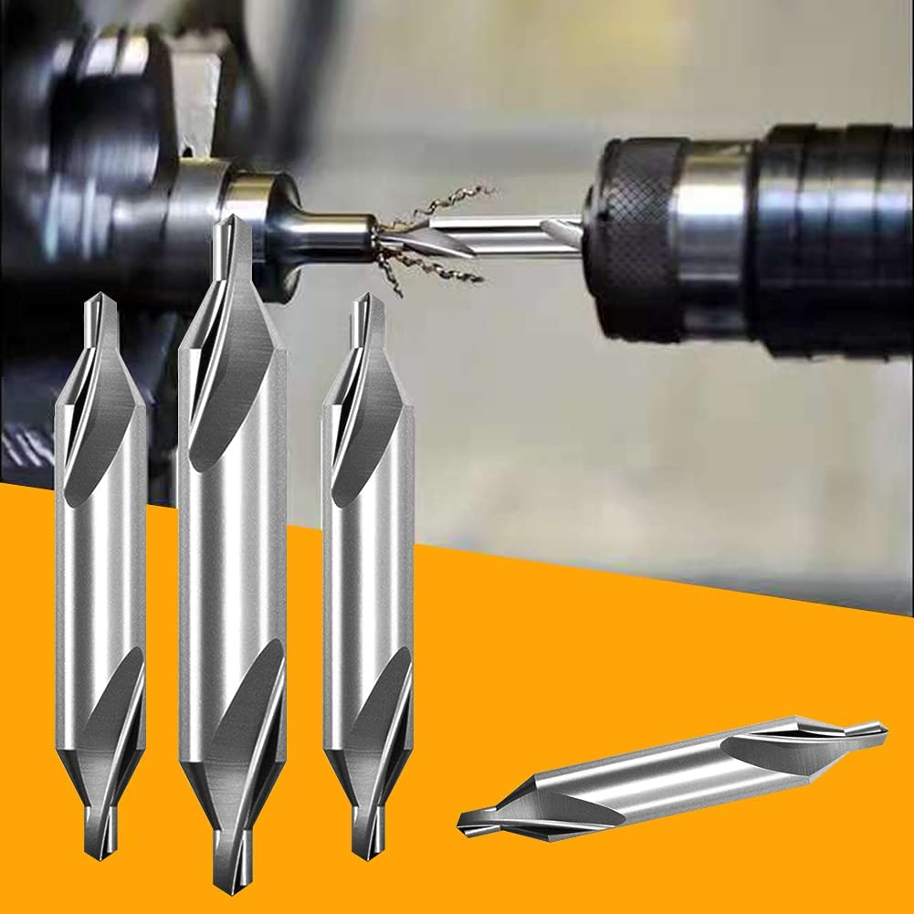 Center Drill Bits Set, 7 Pcs High Speed Steel 60-Degree Angle Center Drill Bits Kit Countersink Tools for Lathe Metalworking Size 1.0 1.5 2.0 2.5 3.0 4.0 5.0 image number 1