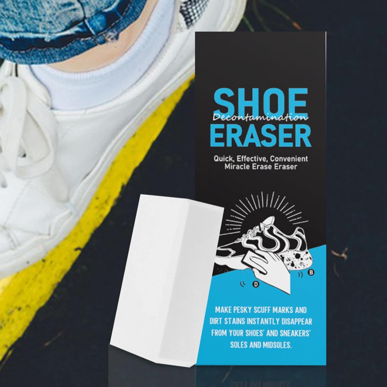 Moreeulsi Shoe Care Cleaning Eraser - Sneaker Erasers for Shoes | Shoe Sole Cleaner, Professional Tool for Casual Shoes, Boots Clean Sneakers, Sports Shoes image number 6