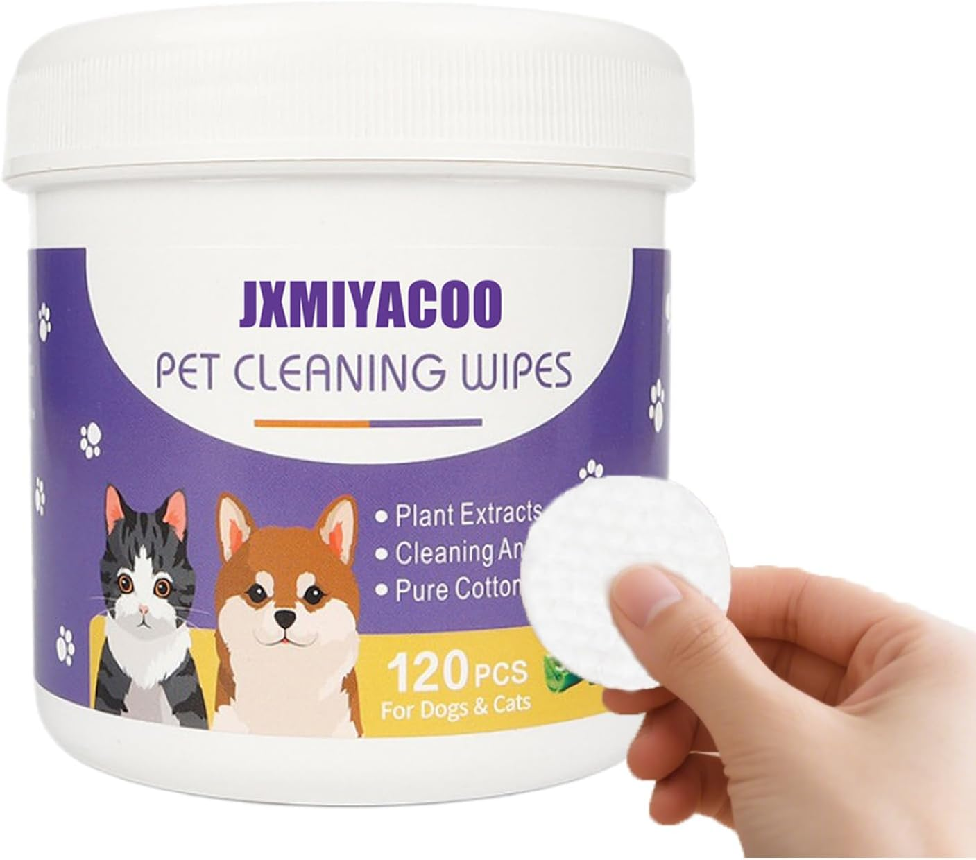 Pet Eye Wipes for Dogs & Cats - Tear Stain Remover & Cat Eye Cleaner | 120Psc 280G Hypoallergenic Biodegradable Pads with Coconut Oil & Aloe Vera | Dog Eye Pads, Lick-Safe Formula image number 6