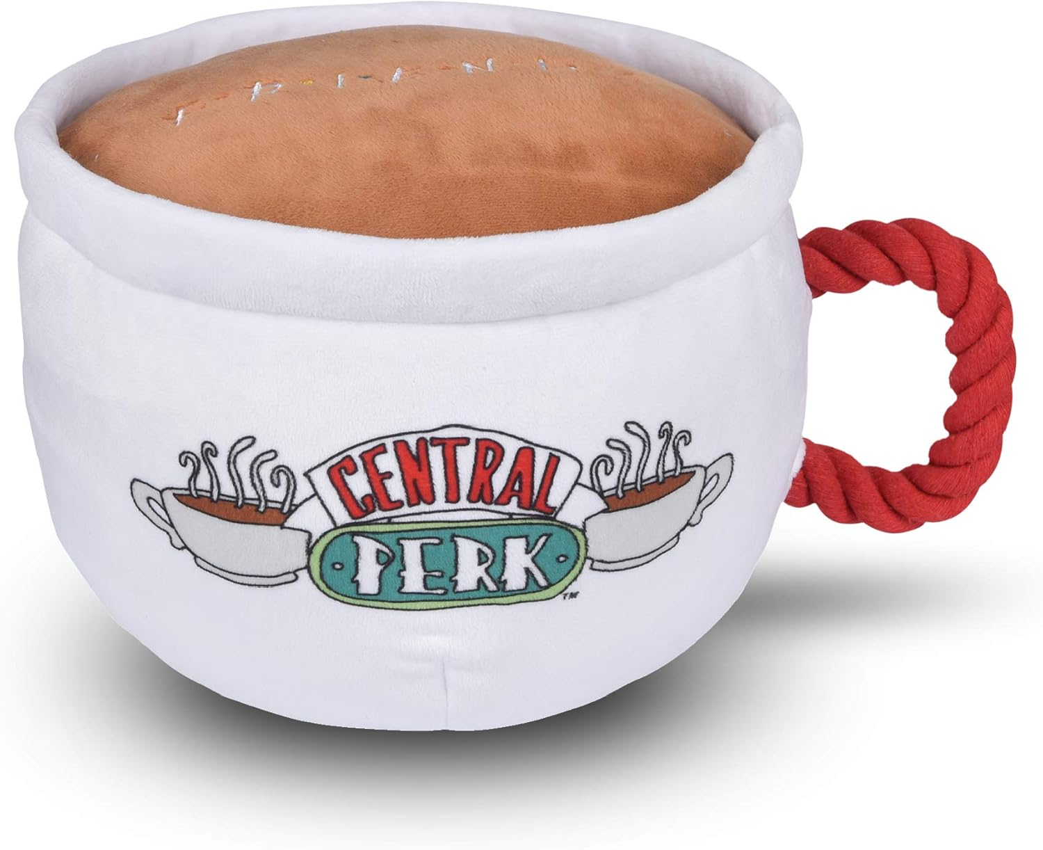 Warner Brothers for Pets Friends TV Show Central Perk Coffee Mug Plush Dog Toy with Rope Handle | 12-Inch Cute Squeaky Toy for All Dogs | Stuffed Dog Toys with Squeaker, Friends Memorabilia image number 3
