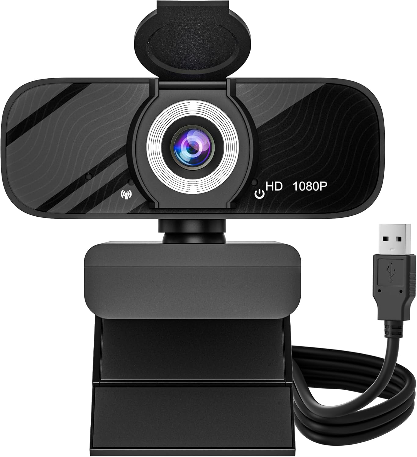 Gozvrpus USB HD Webcam with Built-In Microphone and Rotatable Tripod, 1080P Video, Wide Angle Camera, Privacy Cover, for PC Computer or Laptop (Black) image number 5