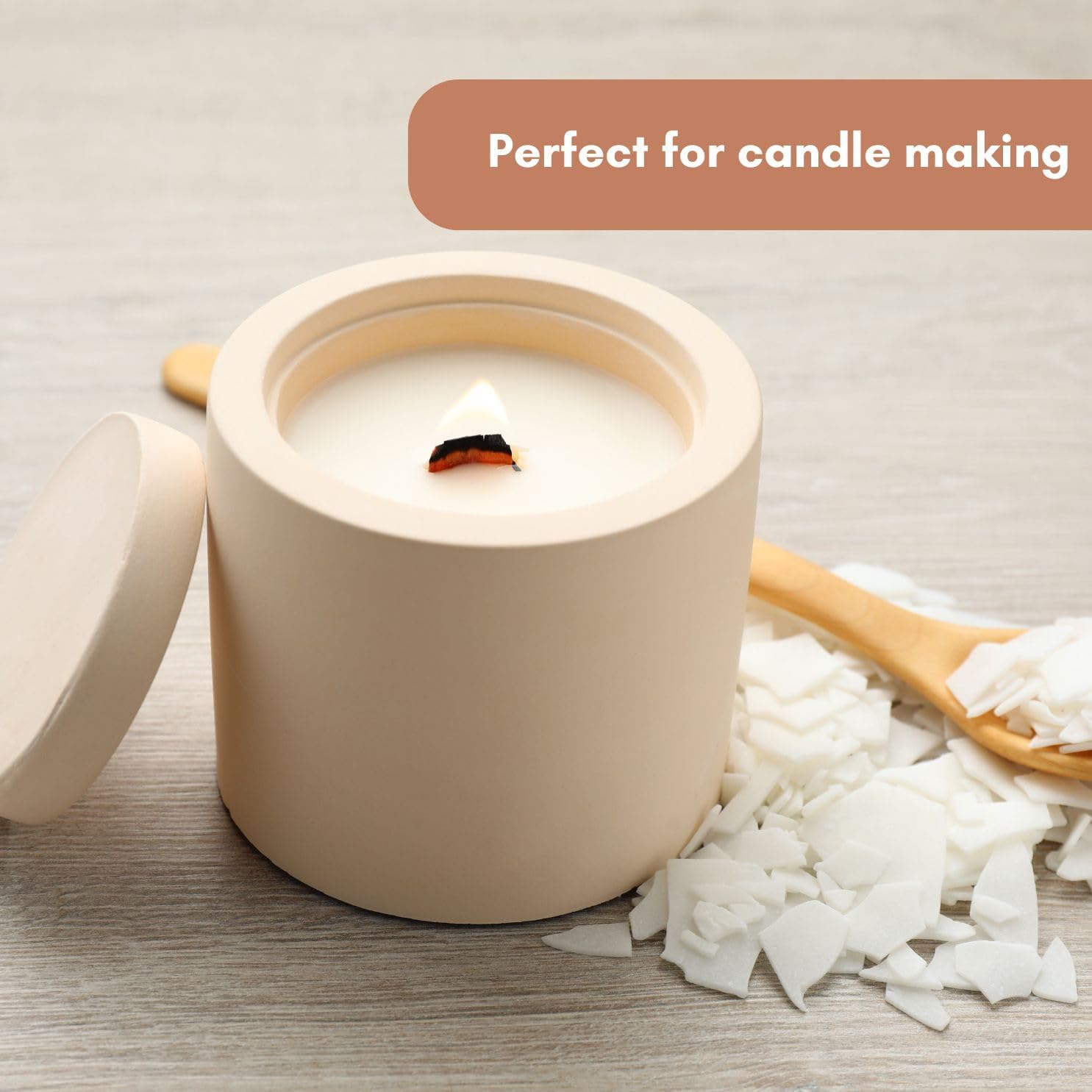 1Kg Pure Soy Wax Flakes, 100% Natural Soy Wax Bulk for Candle Making DIY, Soy Candle Wax, Bulk Soy Wax Natural Kosher Candle Making Supplies, Craft Supply image number 3