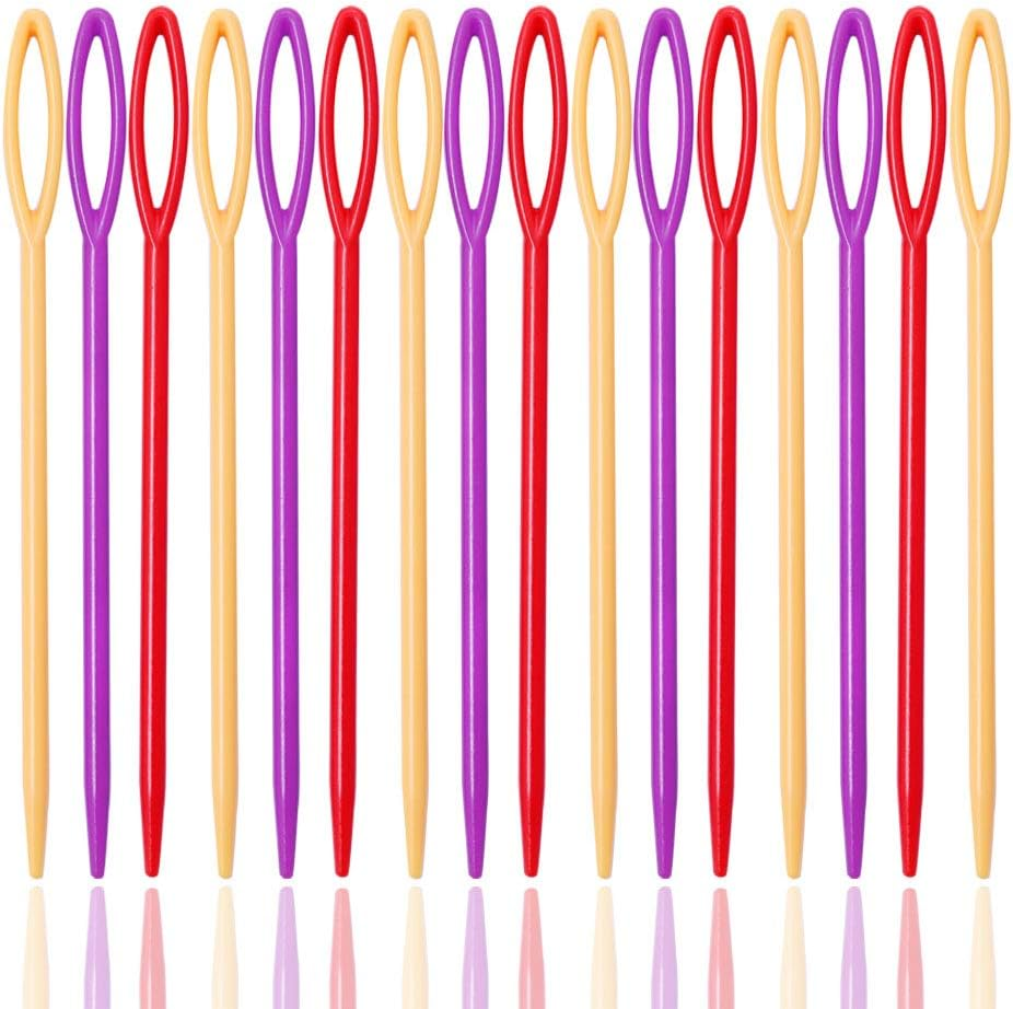 100 Pcs Plastic Sewing Needles, Big Eye Yarn Needles for Beginner, 9Cm Hand Sewing Needles for Sewing Craft and DIY Crafts image number 6