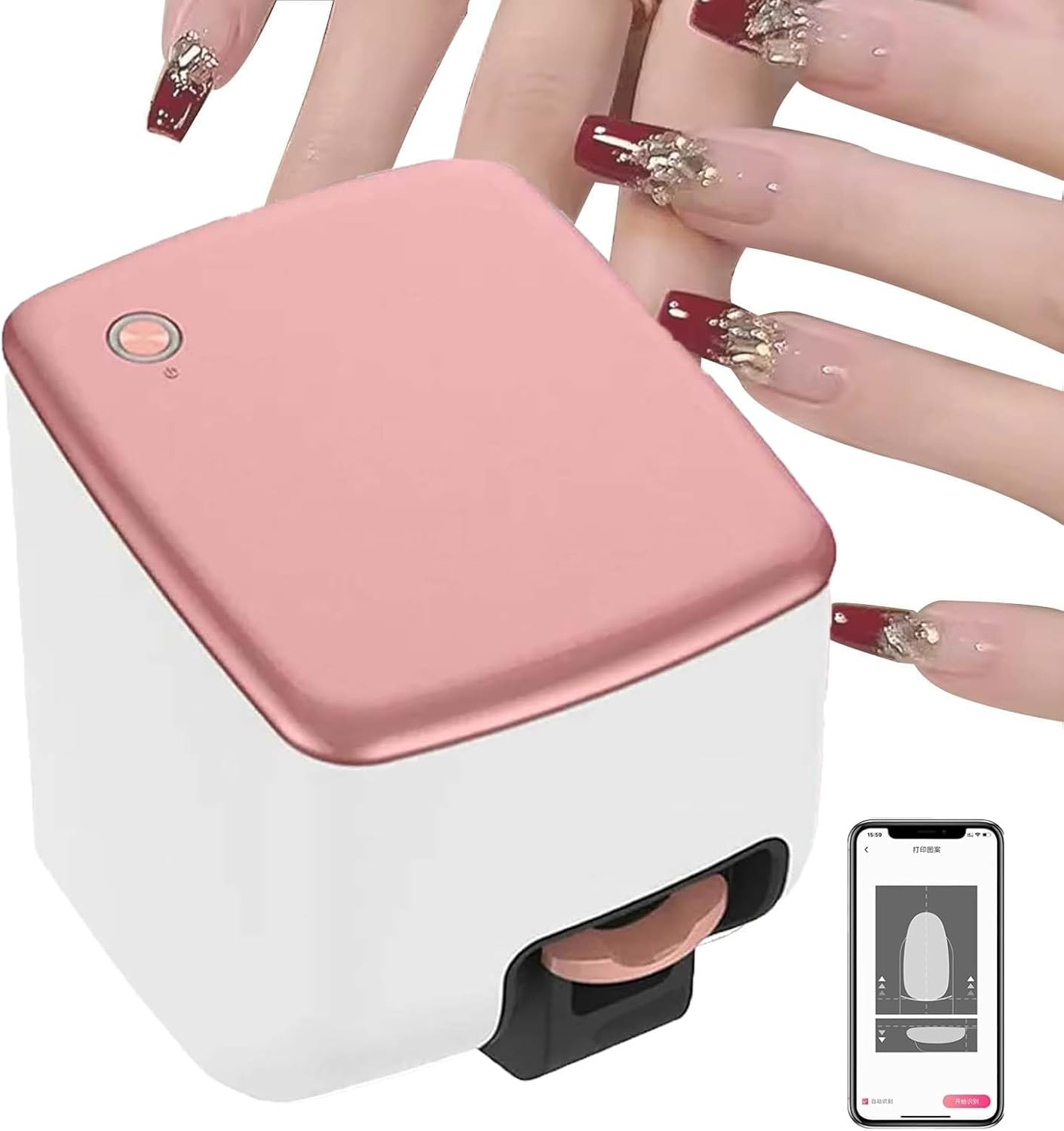 Portable Smart Nail Art Printer, Intelligent 3D Nail Painting Machine with App Control, Automatically Recognize Nail Shape, Digital Mobile Nail Printer for Home, Nail Studios image number 2