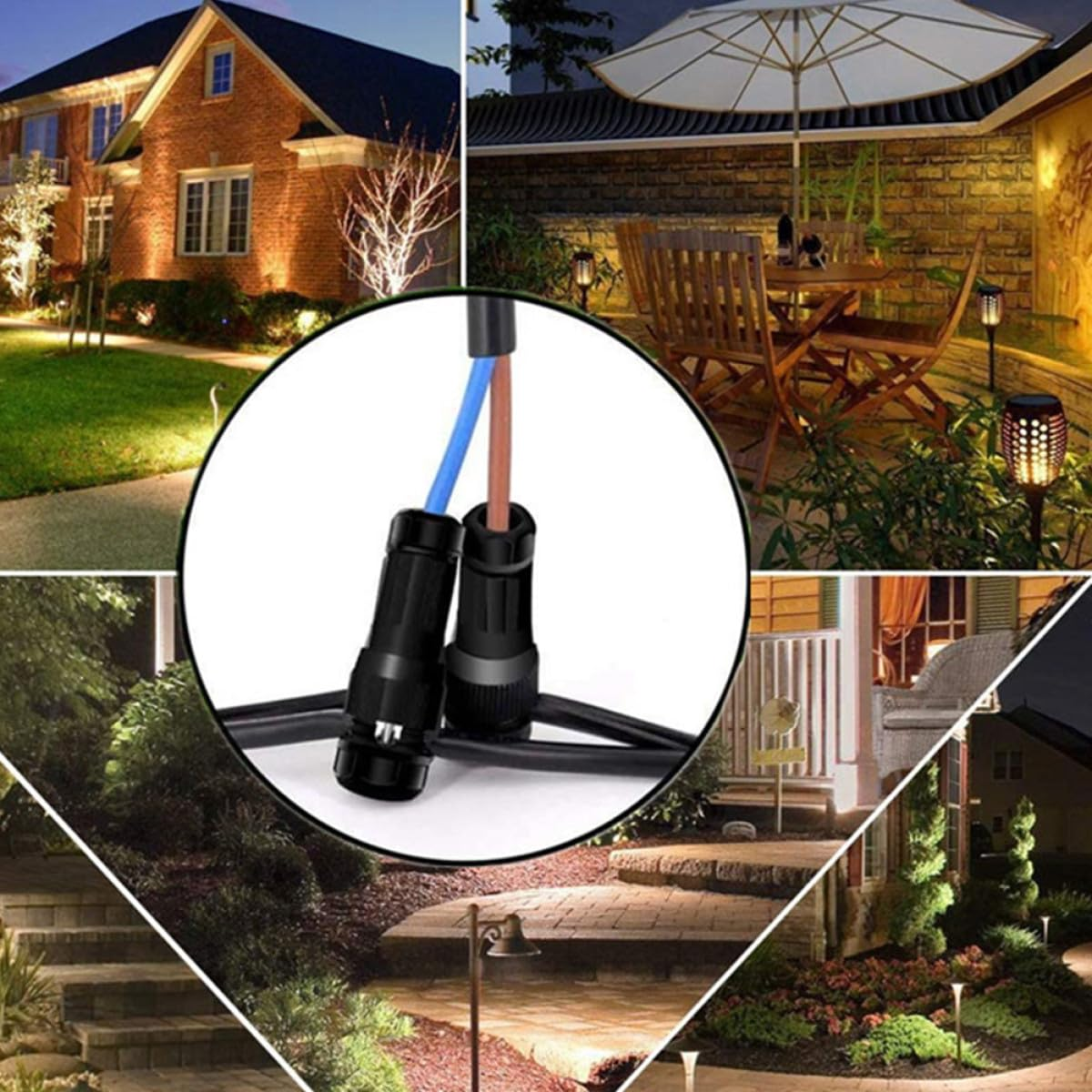 Didiseaon 4Pcs Low Voltage Wire Connectors Waterproof Electrical Connectors for Landscape Lighting with Twist Lock, Suitable for Garden Lights Wiring and Outdoor Use image number 2