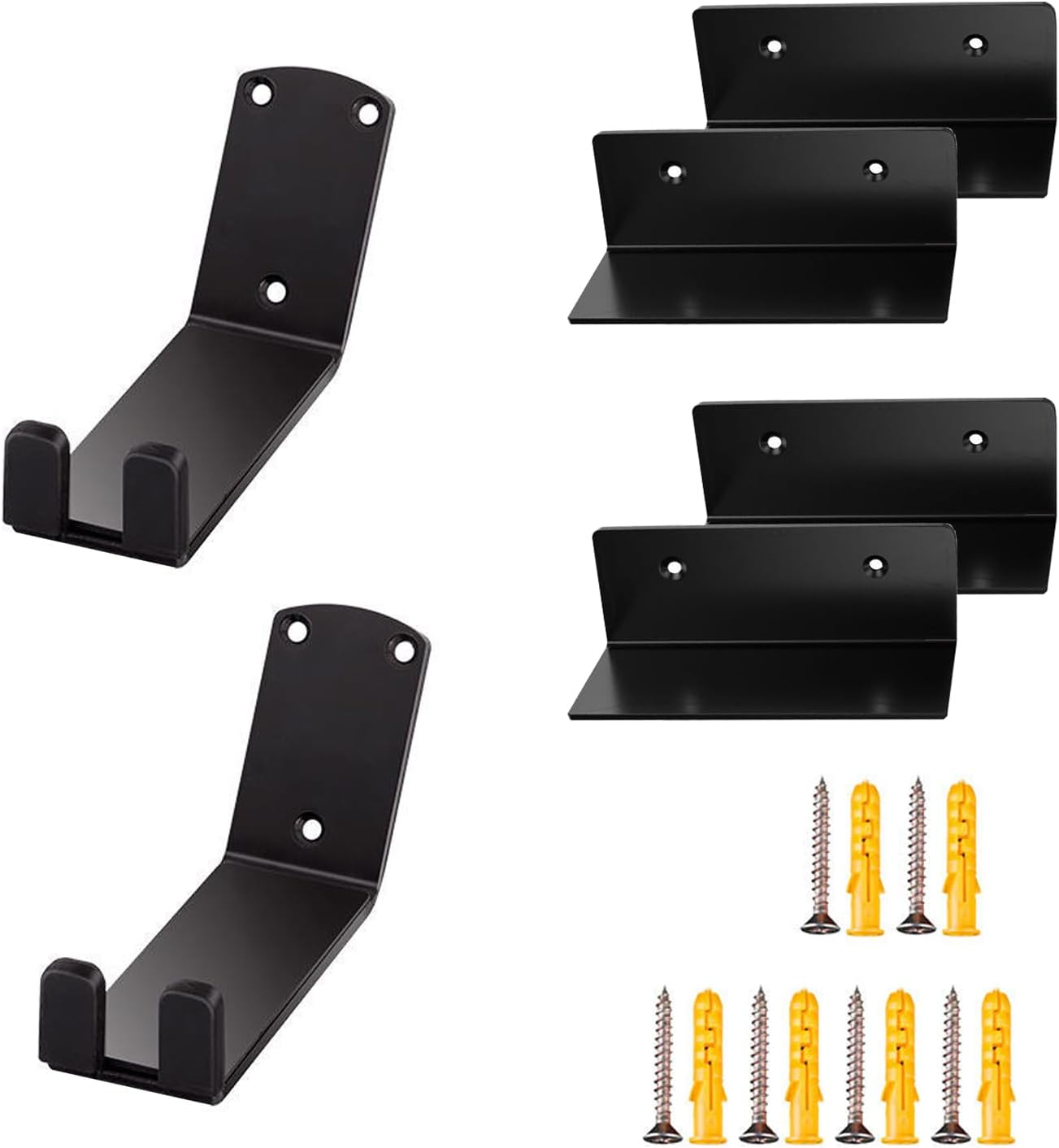 YMAISS 2Sets Bike Pedal Hanger Wall Mount, Heavy Duty Horizontal Bike Rack, Bicycle Pedal Hook with Bike Tire Support Brackets with Screws for All Types of Bikes in Garage Shed Bicycle Storage Etc image number 1