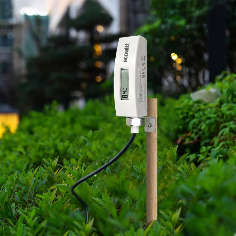 ECOWITT WH51L Soil Moisture Sensor with 1M/3.28Ft PVC Wire Probe, LCD Display, Needs to Pair with Wi-Fi Gateway, 433 Mhz image number 4