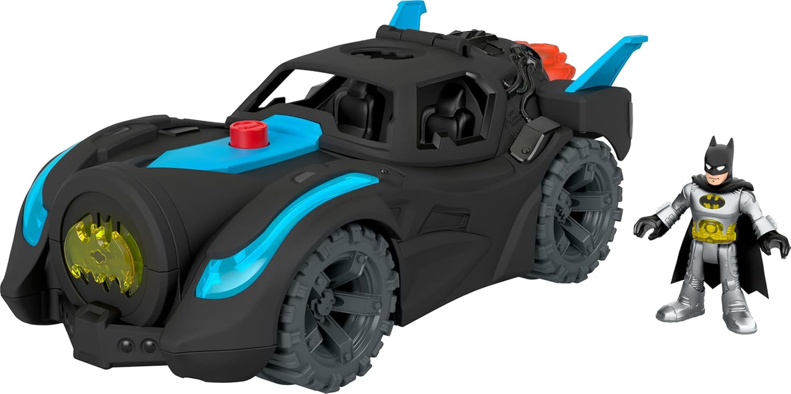 Fisher-Price Imaginext DC Super Friends Lights and Sounds Batman F22 Batmobile Playset} image number 1