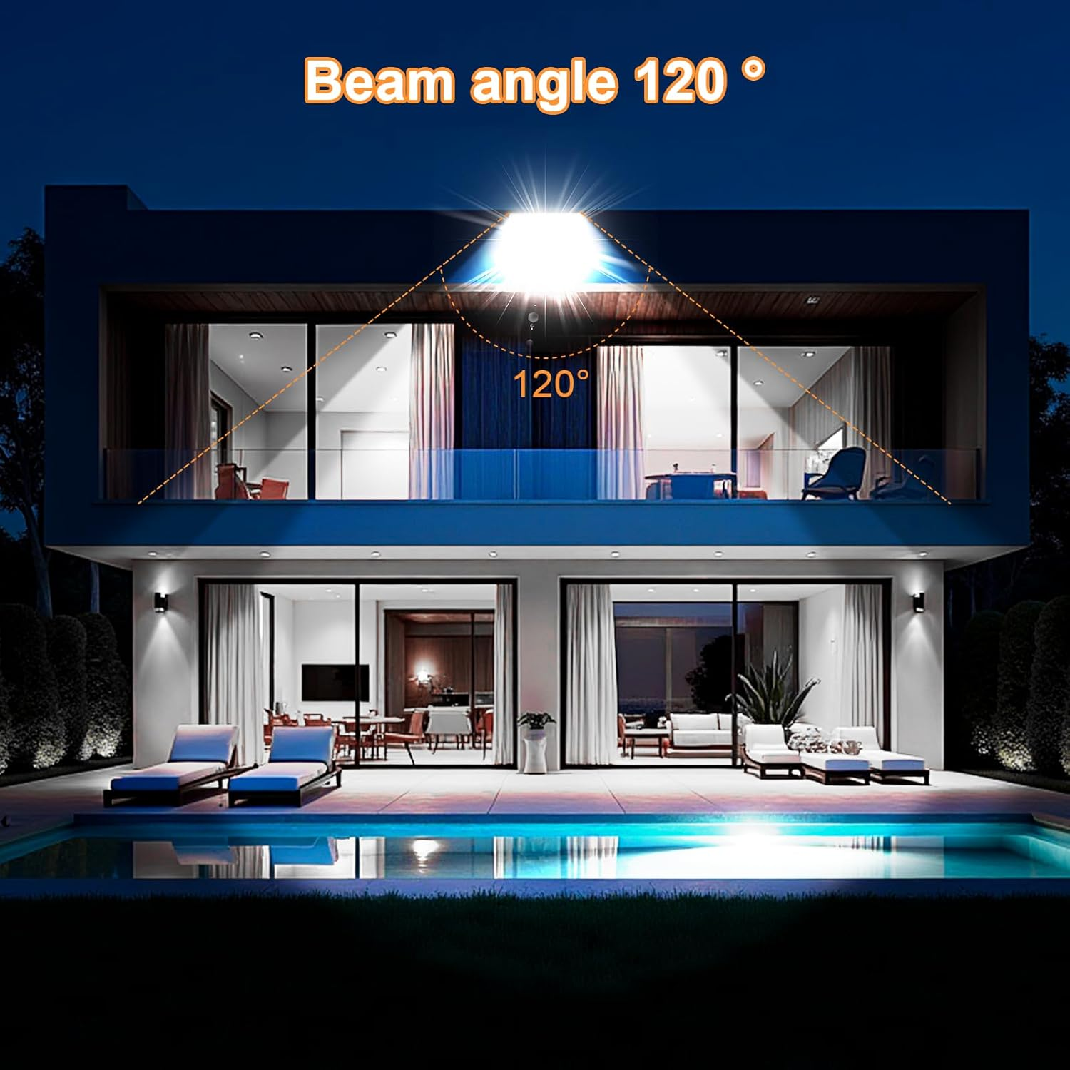 LED Outdoor Floodlight - 50W Floodlight Fixture,5000Lm Super Bright Security Lights 4000K Cool White IP66 Waterproof,Led Work Light for Yard,Garden,Garage image number 1