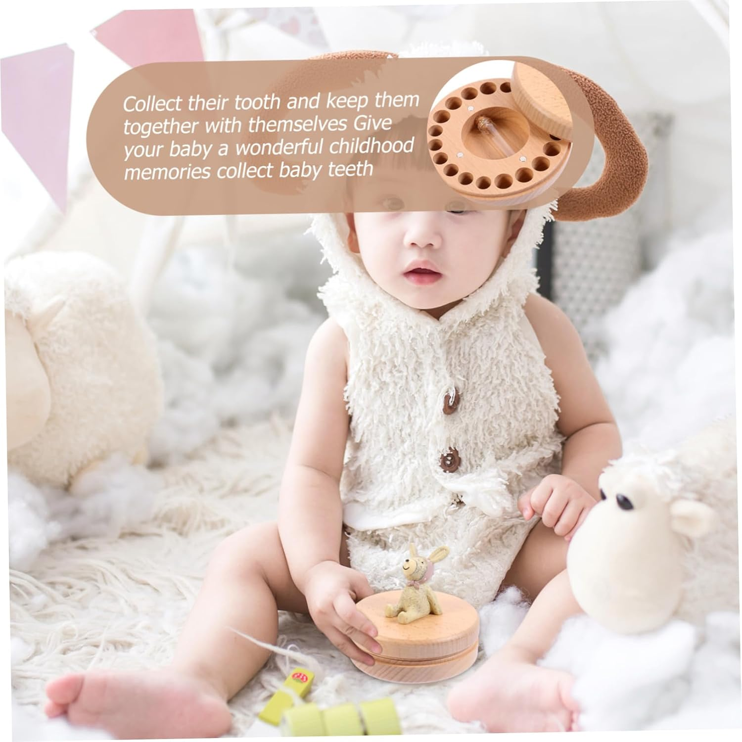 1 Set Cartoon Animal Tooth Keepsake Organizer Teeth Collection Box for Boys to Preserve Childhood Memories Shower image number 2