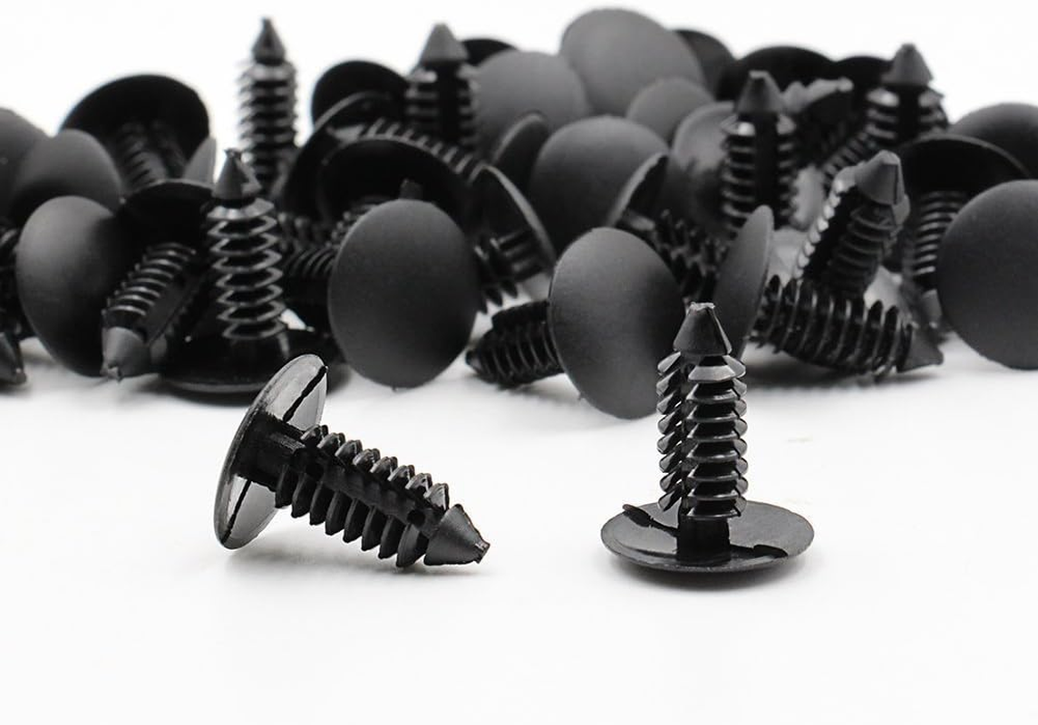 MANSHU 200 Pcs Car Plastic Trim Boot Rivets Push Clip Fastener, 6.4Mm Hole Push Retainer Bumper Fender Shield Clips, Automotive Plastic Push Pins Bumper Clips, Car Plastic Rivets Retainers Screw. image number 2