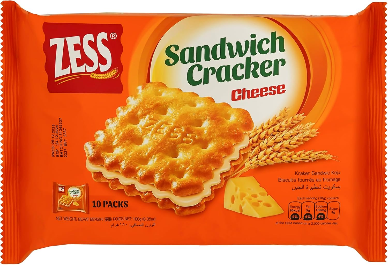 Zess Lemon Sandwich Cracker, 180 G image number 5