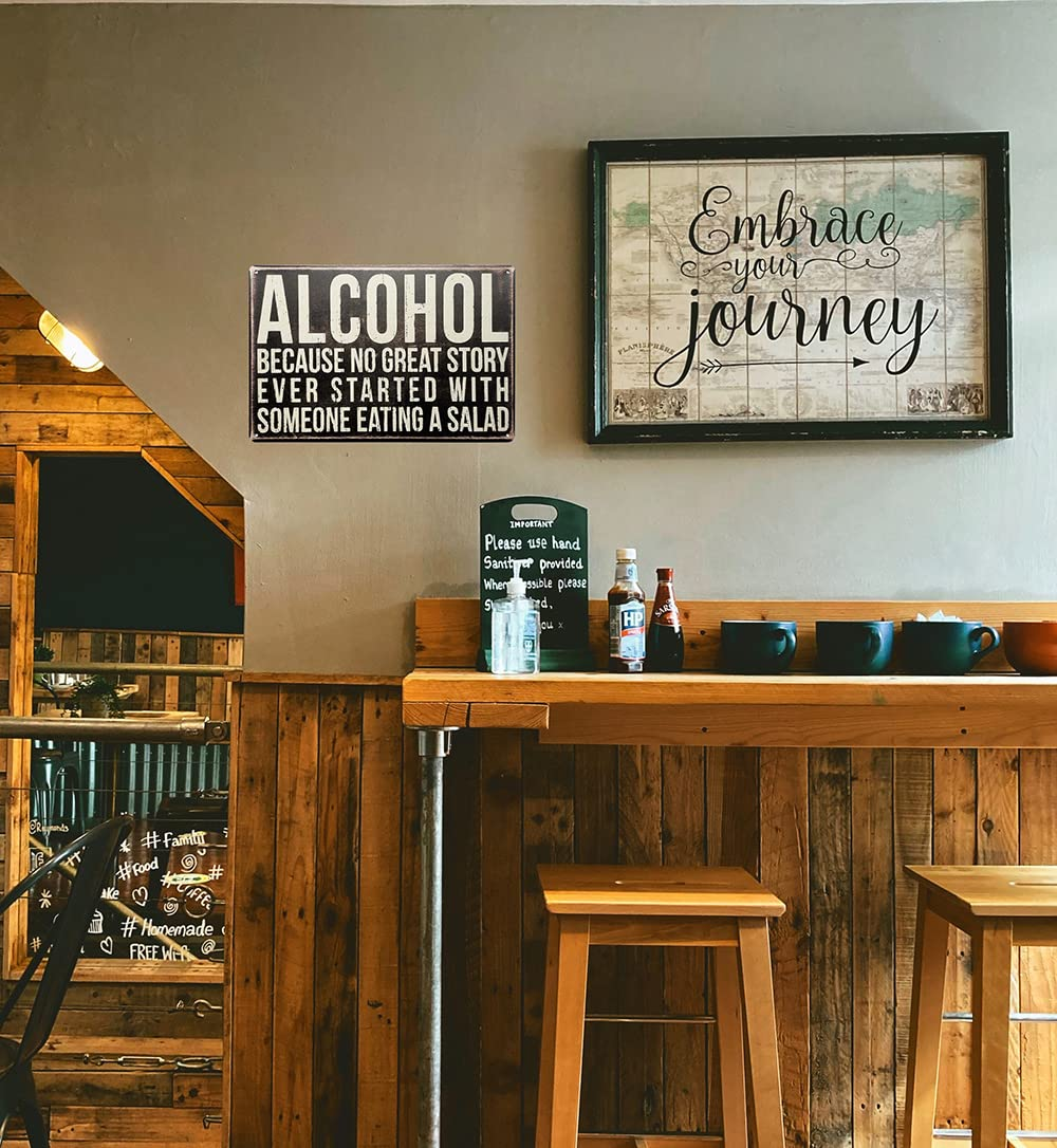 ERLOOD Alcohol Tin Signs Unique Metal Wall Decor for Home,Vintage Kitchen Tin Sign 12 X 8 image number 5