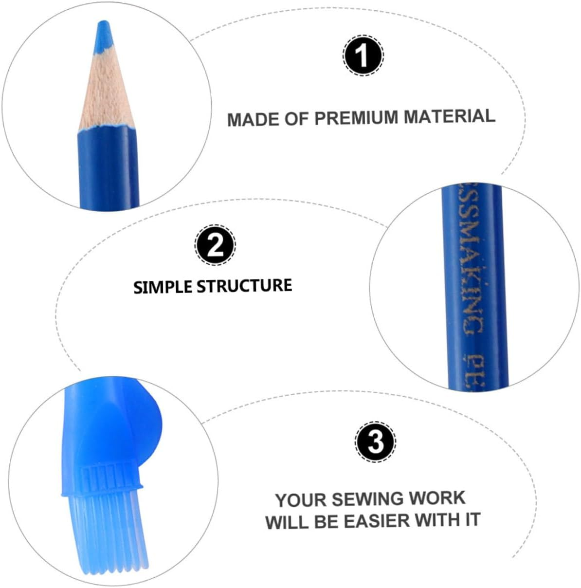 6Pcs Fabric Markers Chalk Pencils for Sewing Dressmakers Tailor Marking Tools for Fabric for Sewing Quilting and Craft Projects image number 4